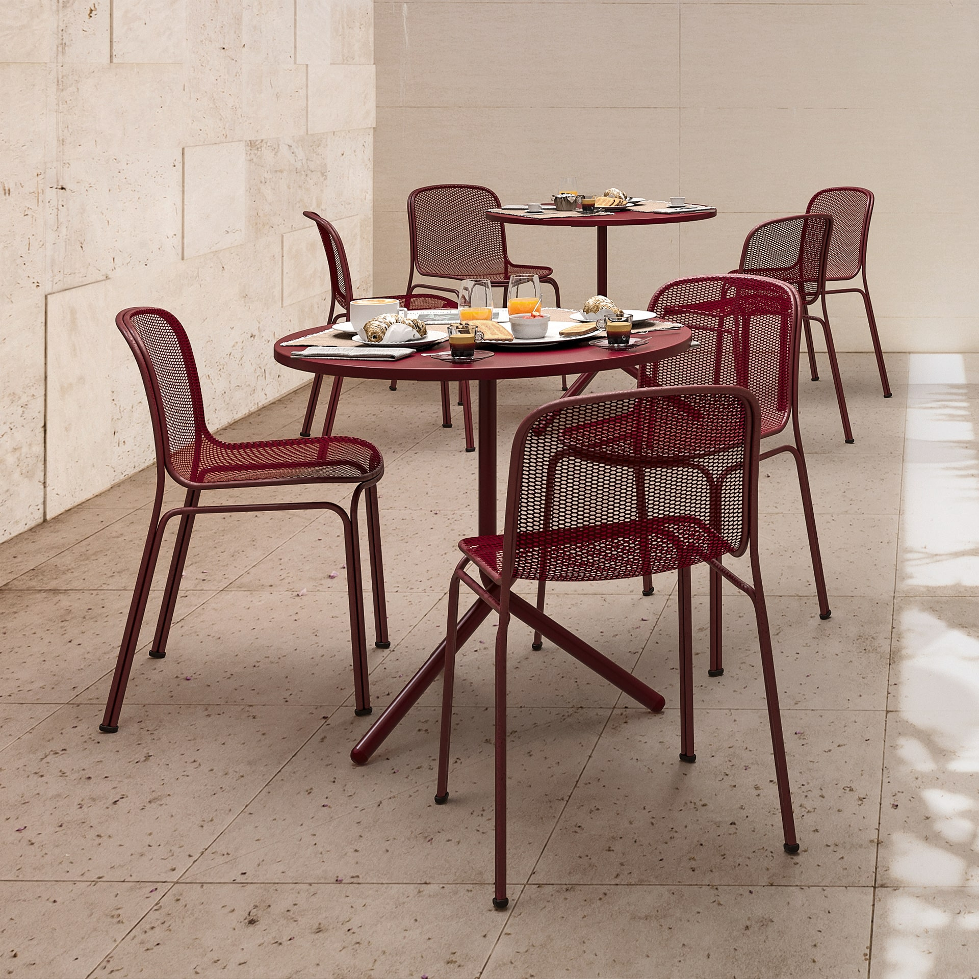 Metal mesh stackable chair A-Villa