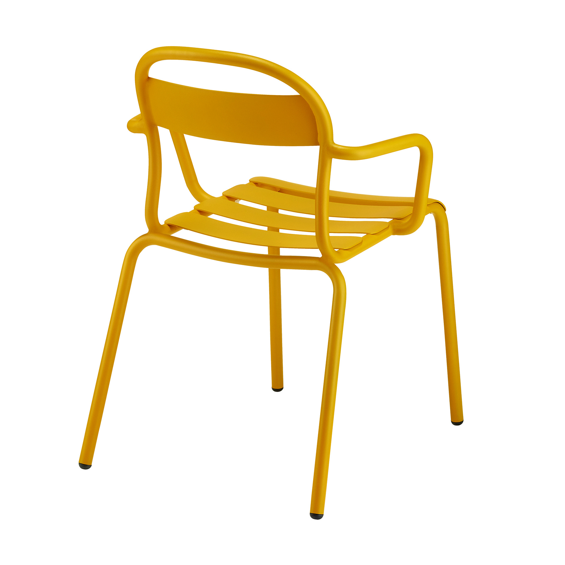 Aluminum stackable chair with armrests B-Stecca