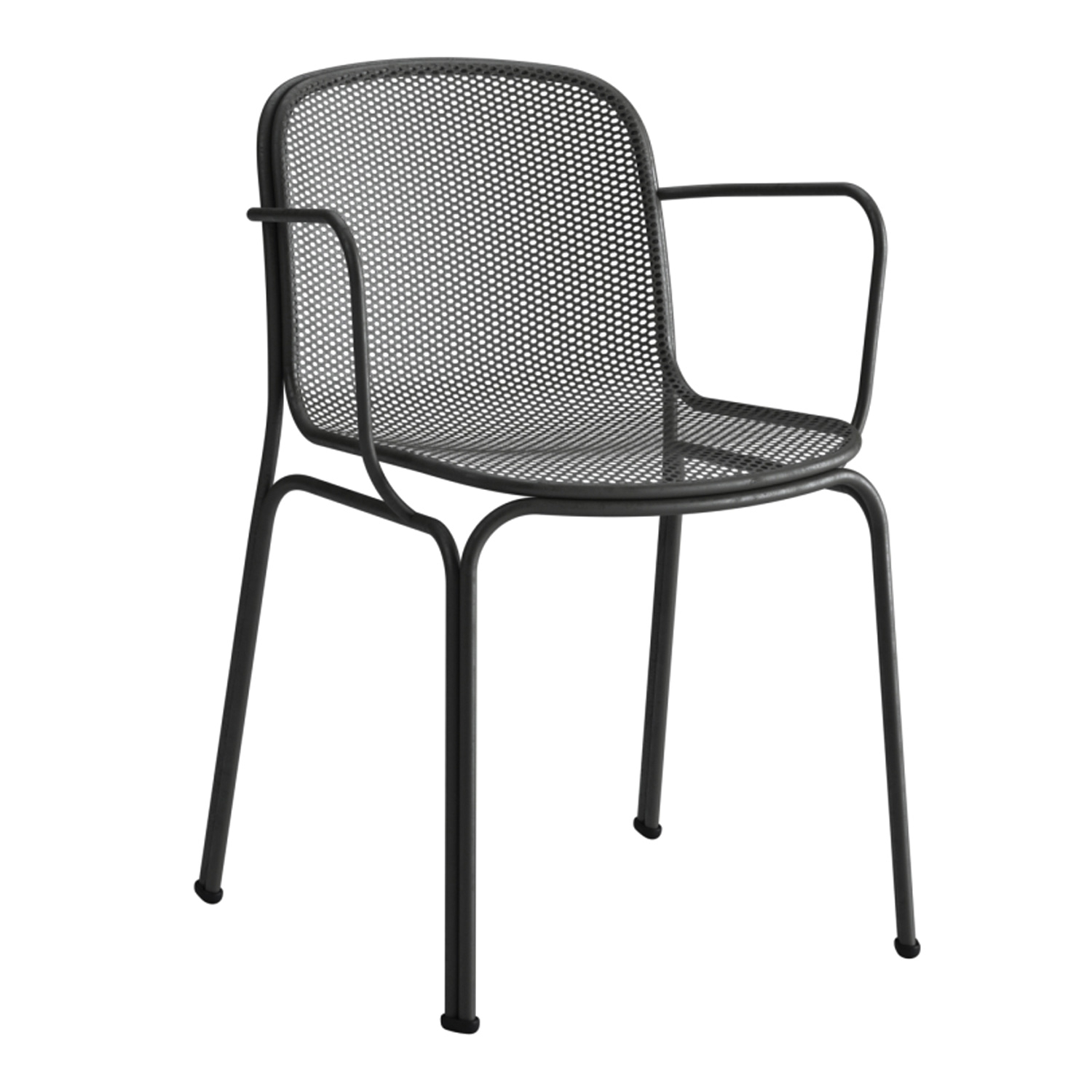 Metal mesh stackable chair with armrests B-Villa