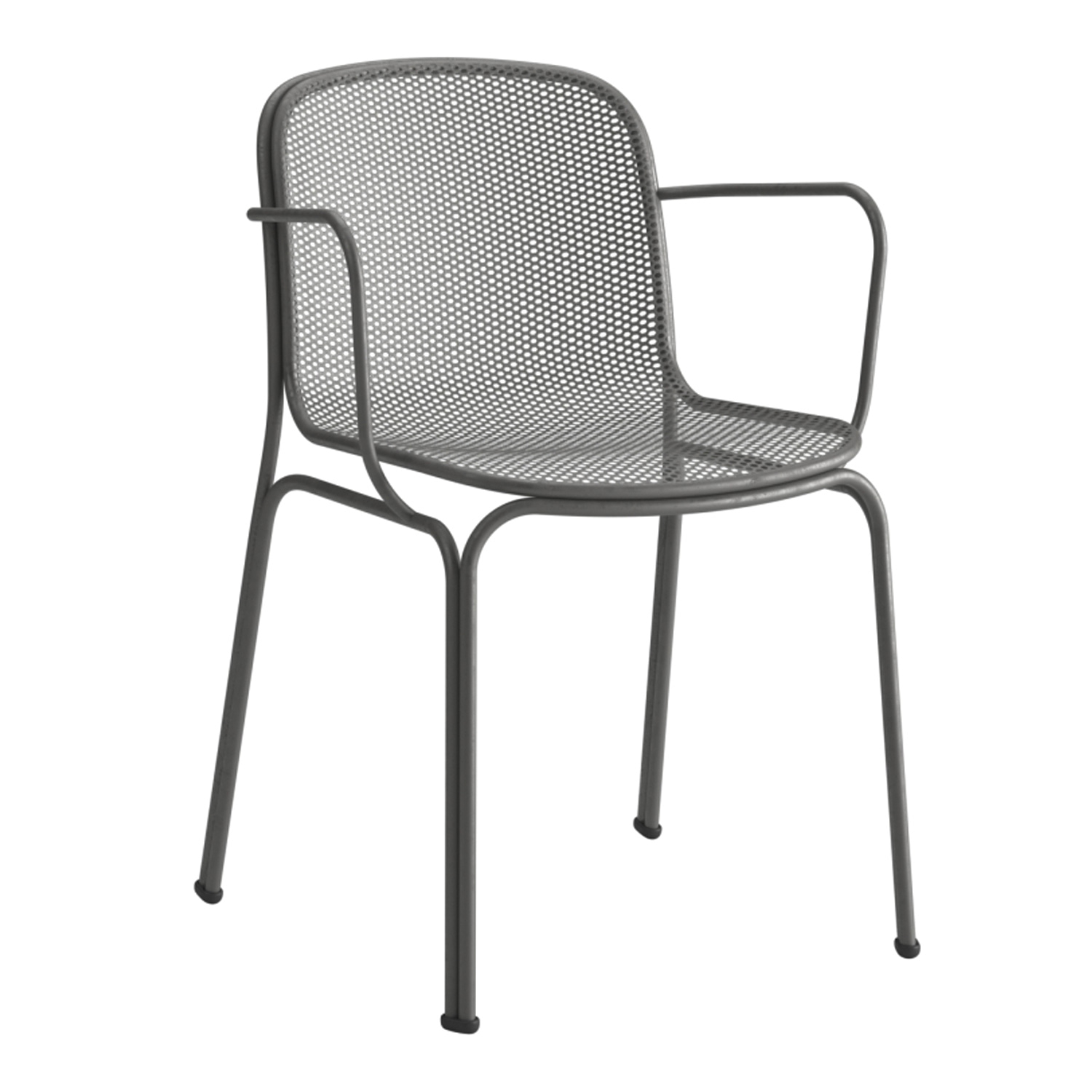 Metal mesh stackable chair with armrests B-Villa