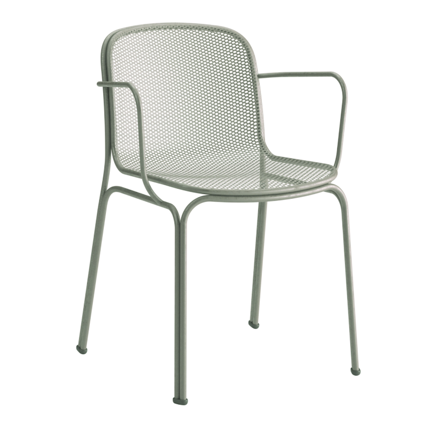 Metal mesh stackable chair with armrests B-Villa