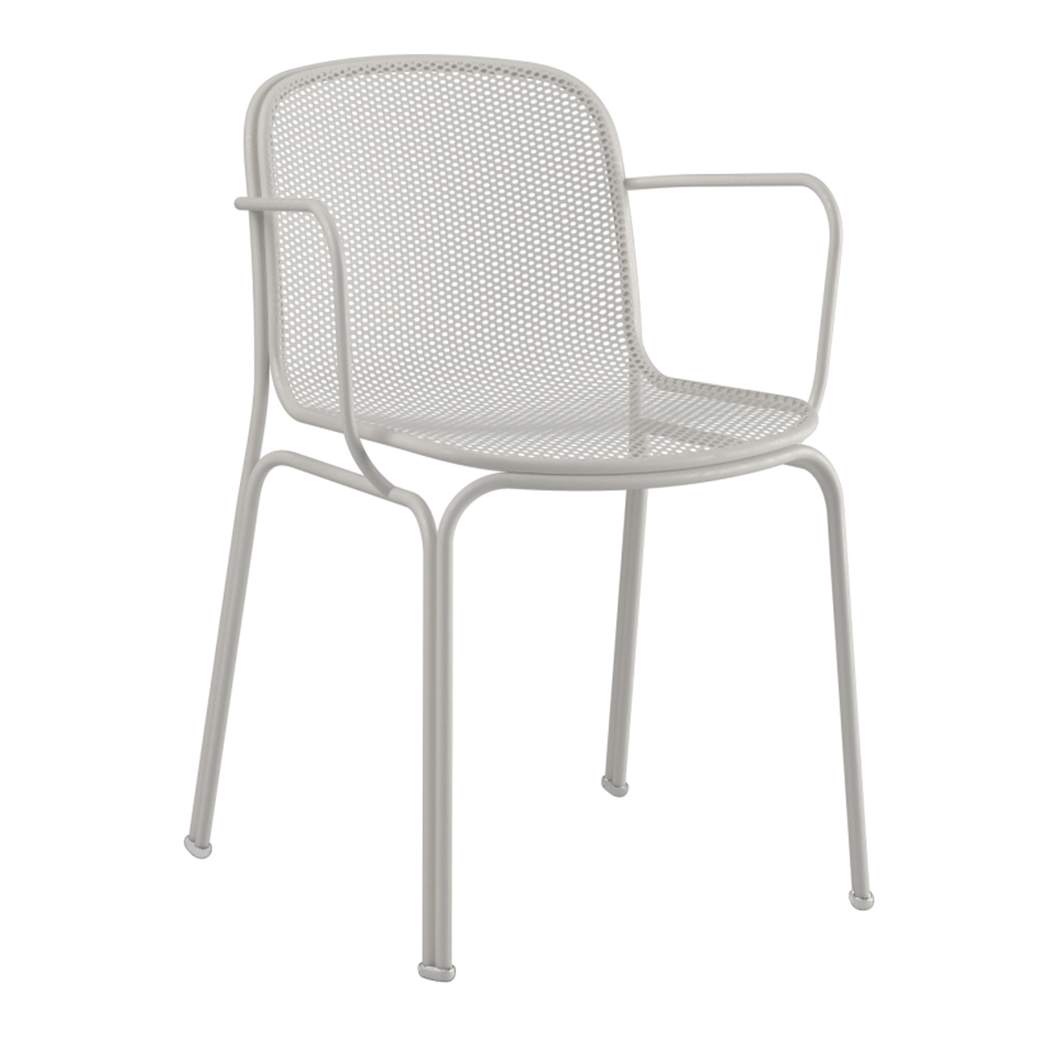 Metal mesh stackable chair with armrests B-Villa