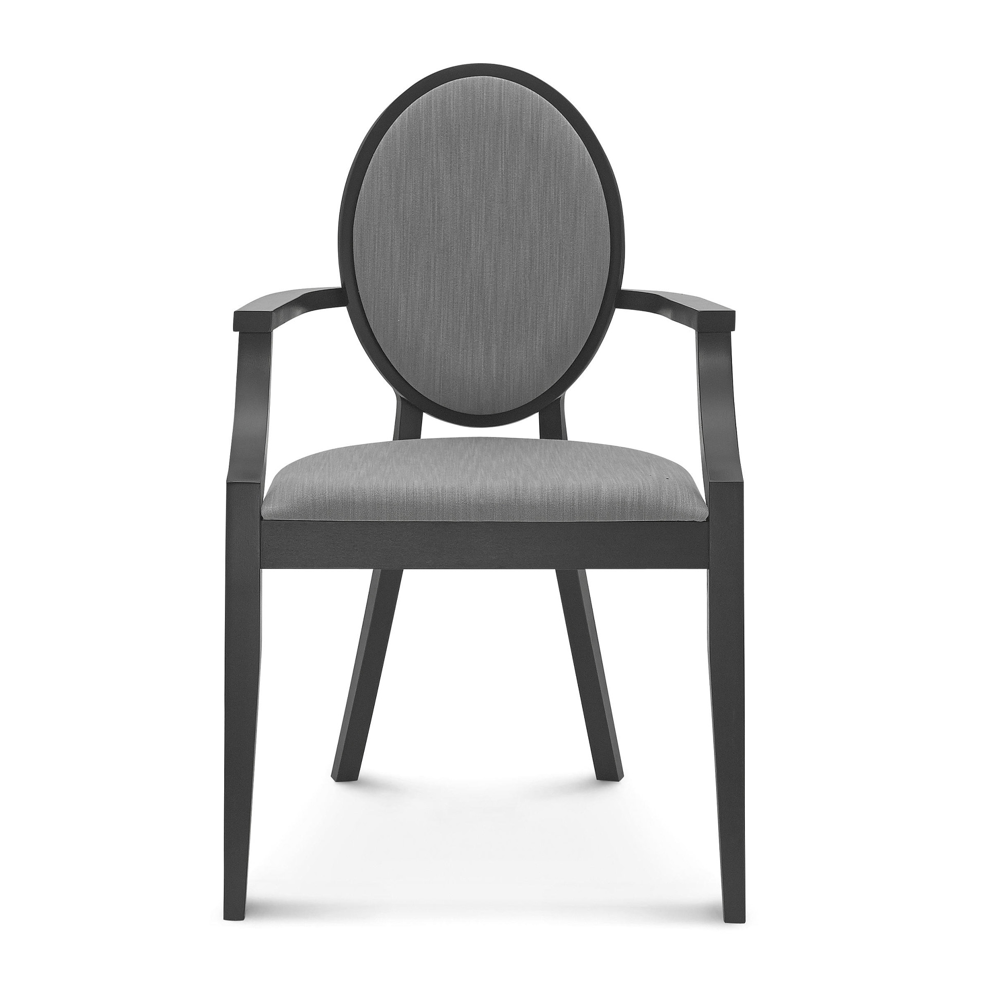 Upholstered wooden classical armchair