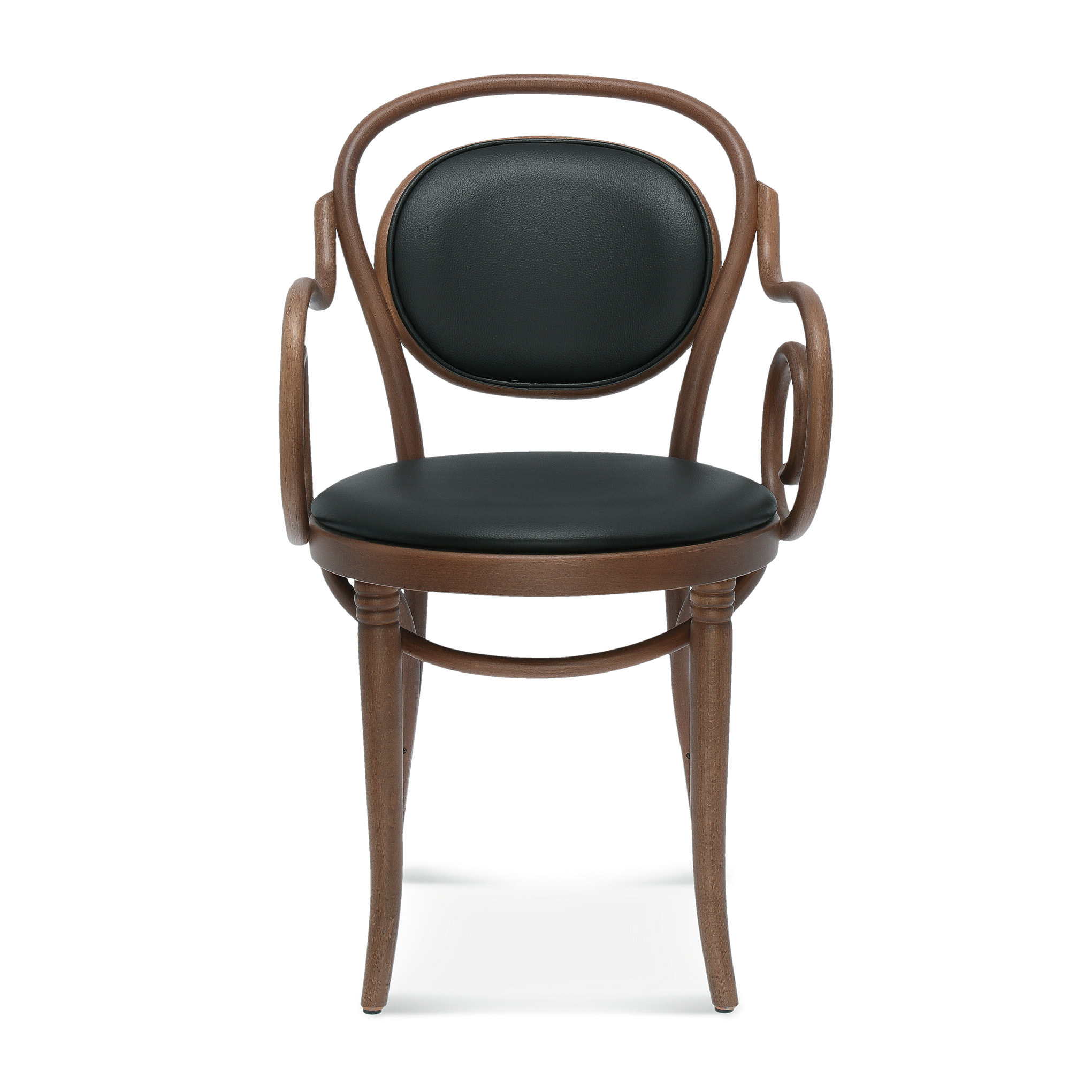 Bentwood armchair with upholstered or caned back and seat B-10