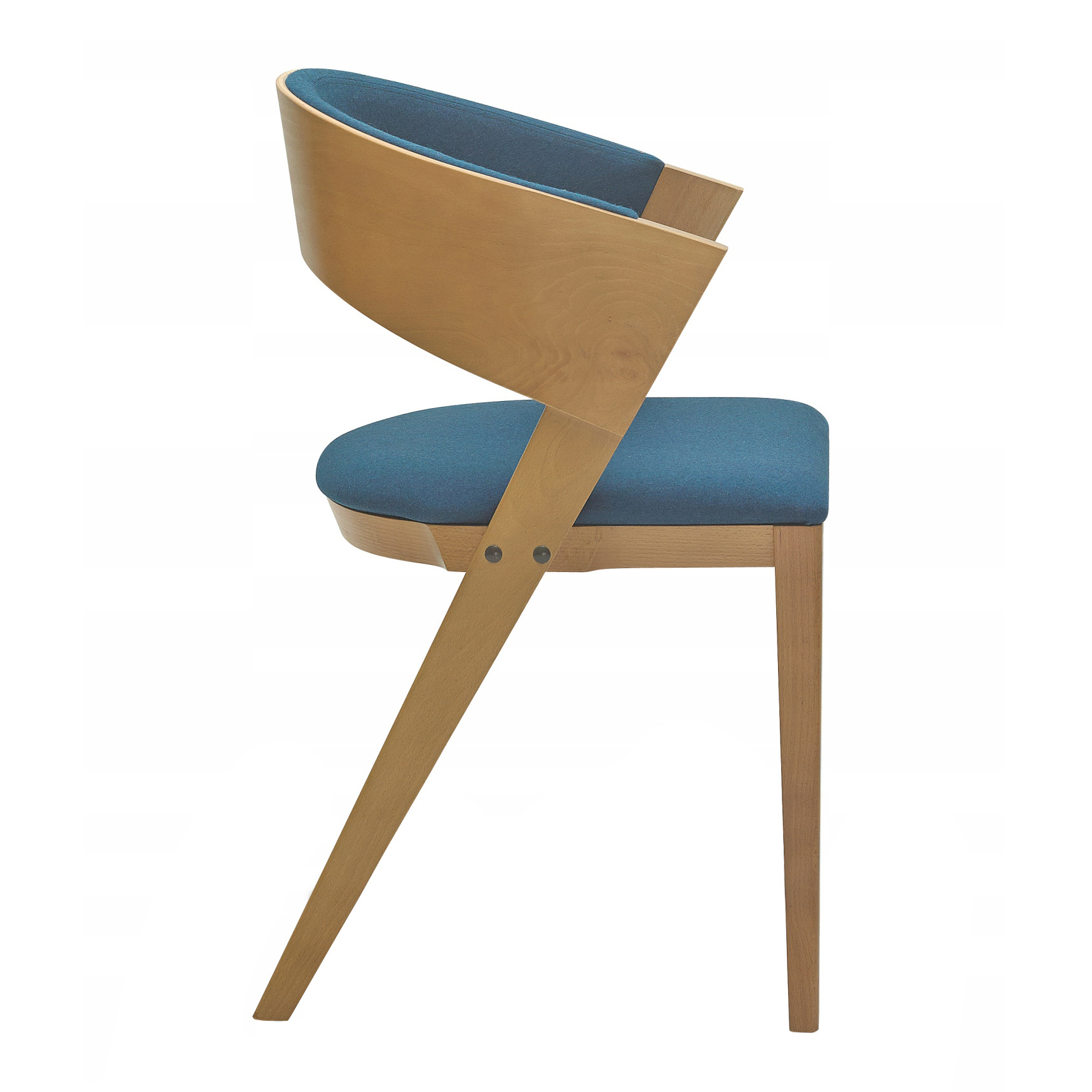 Upholstered wooden armchair B-3038
