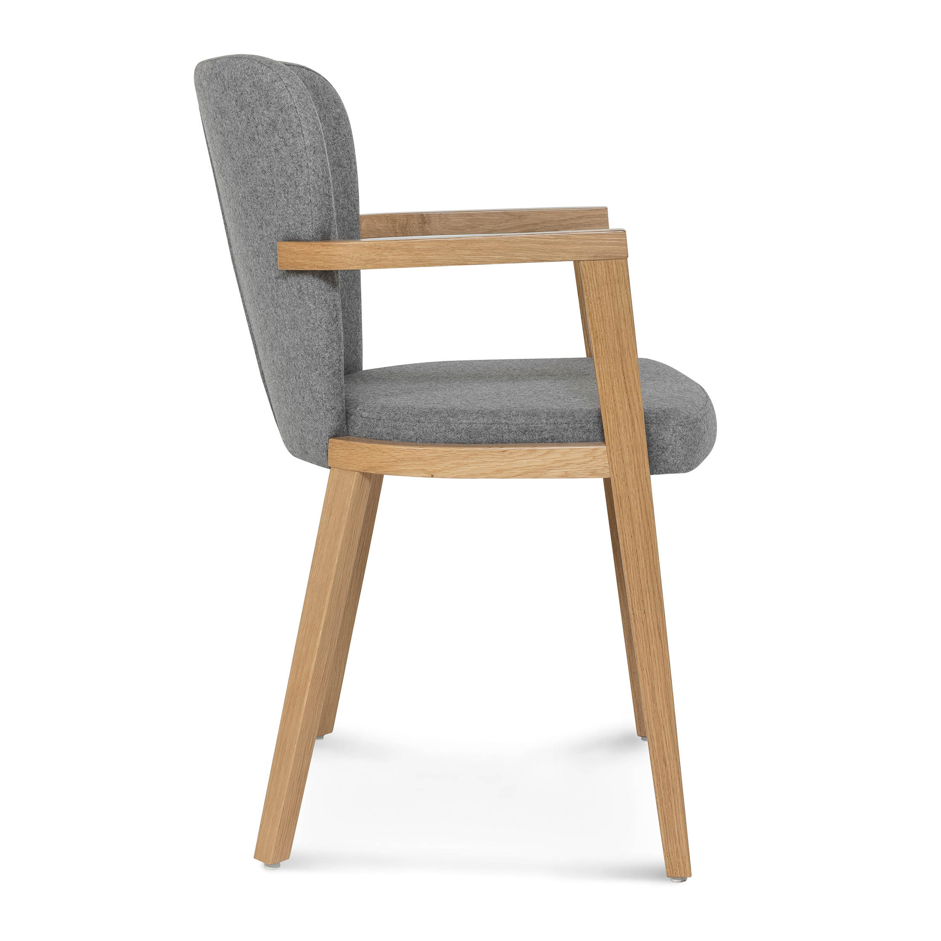 Upholstered wooden chair with armrests B-3034