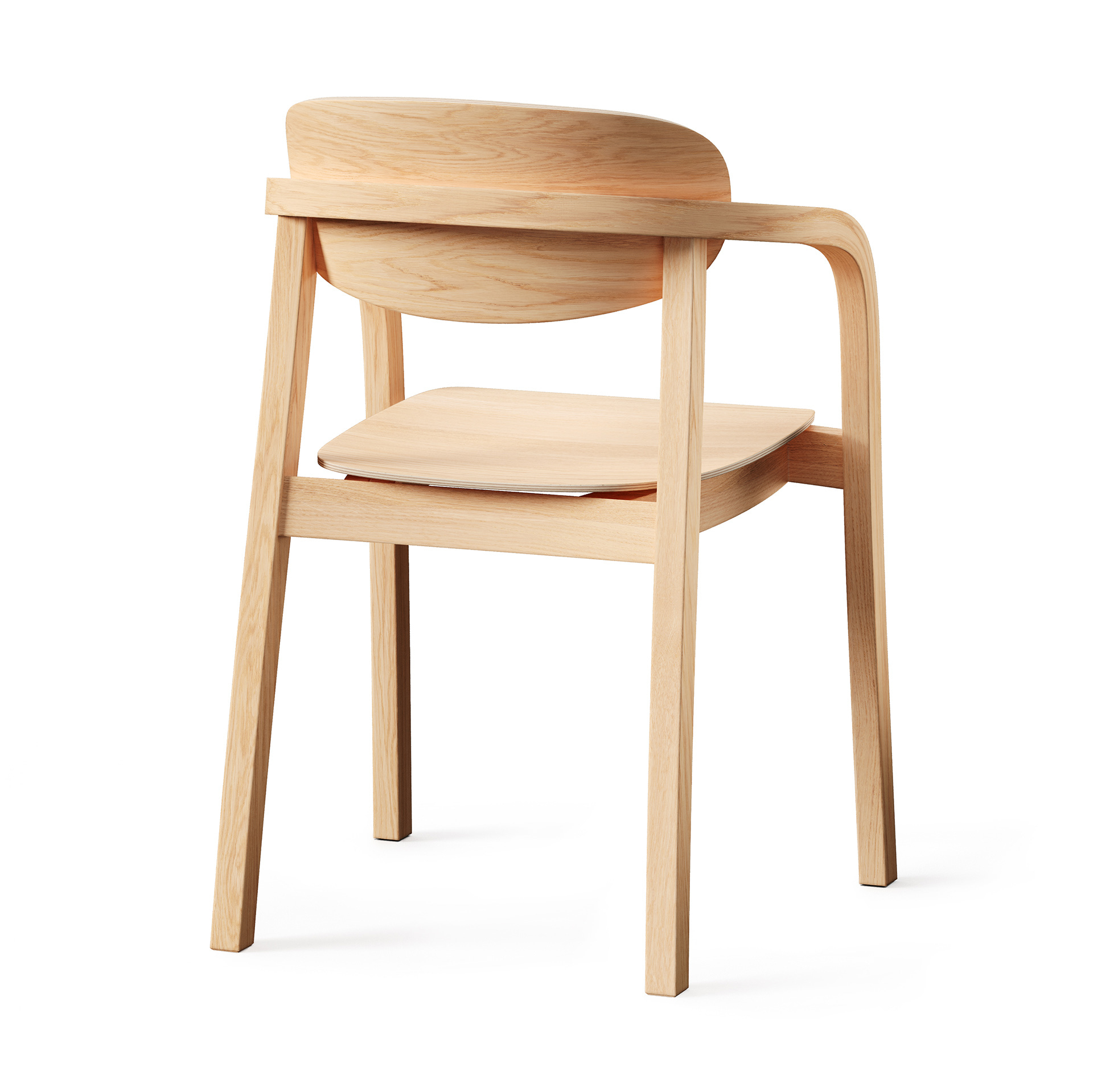 Wooden armchair with solid or upholstered seat B-2324 Linia