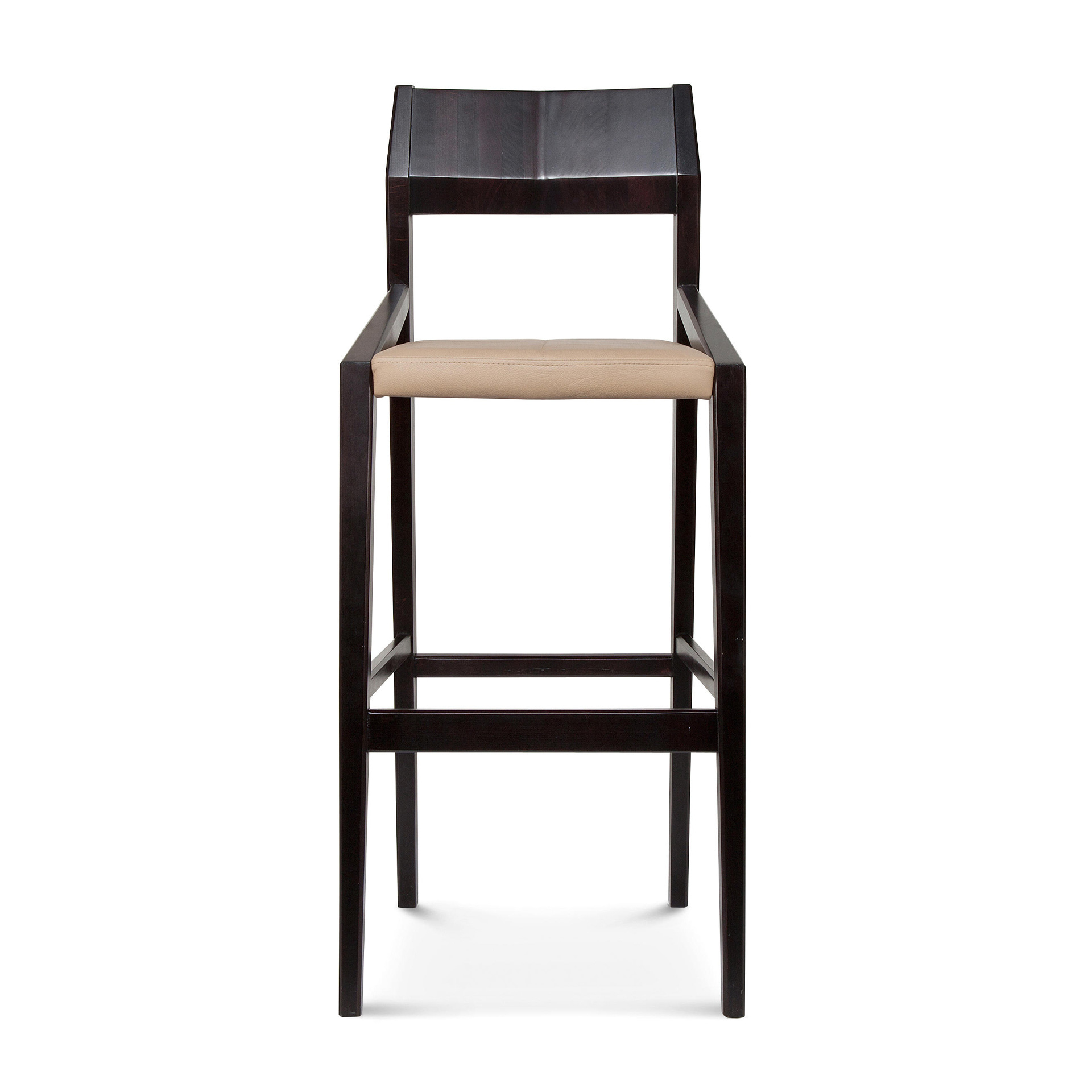 Taburete de bar de madera con asiento macizo o acolchado H-3042