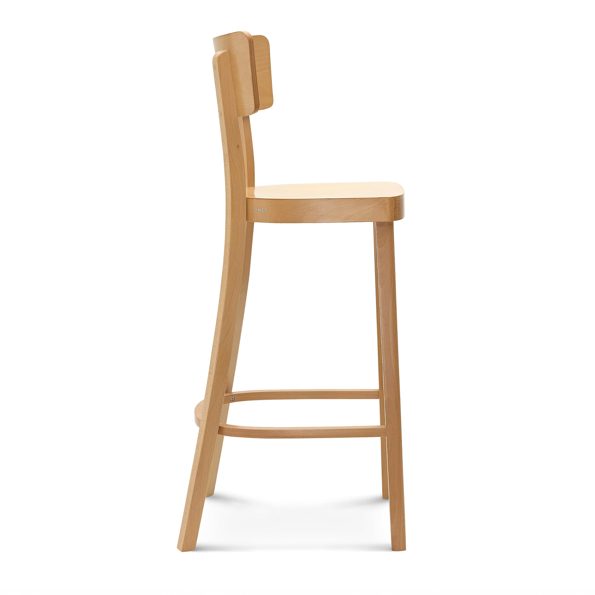 Taburete de bar de madera con asiento macizo o acolchado H-3025