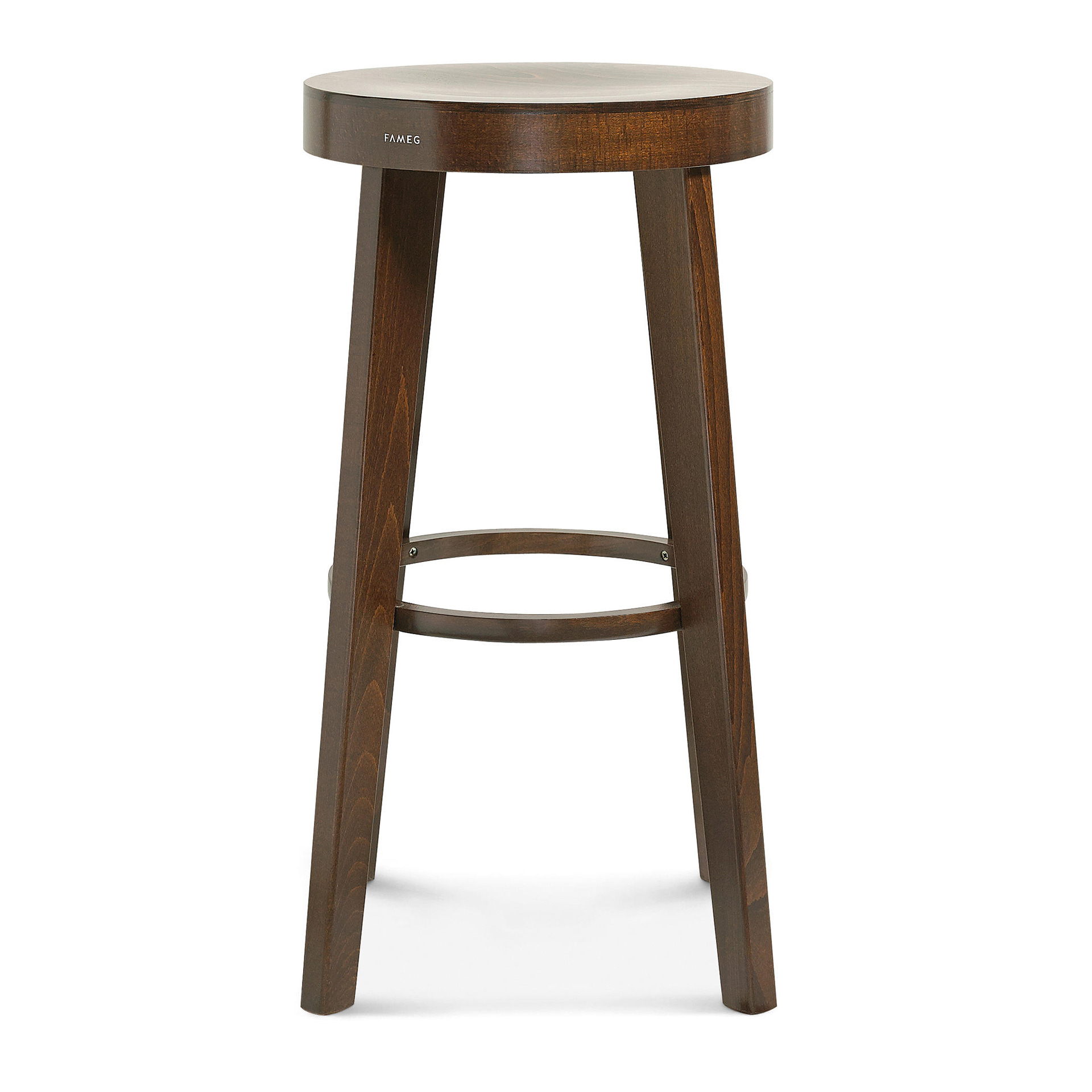 Wooden counter stool with round seat