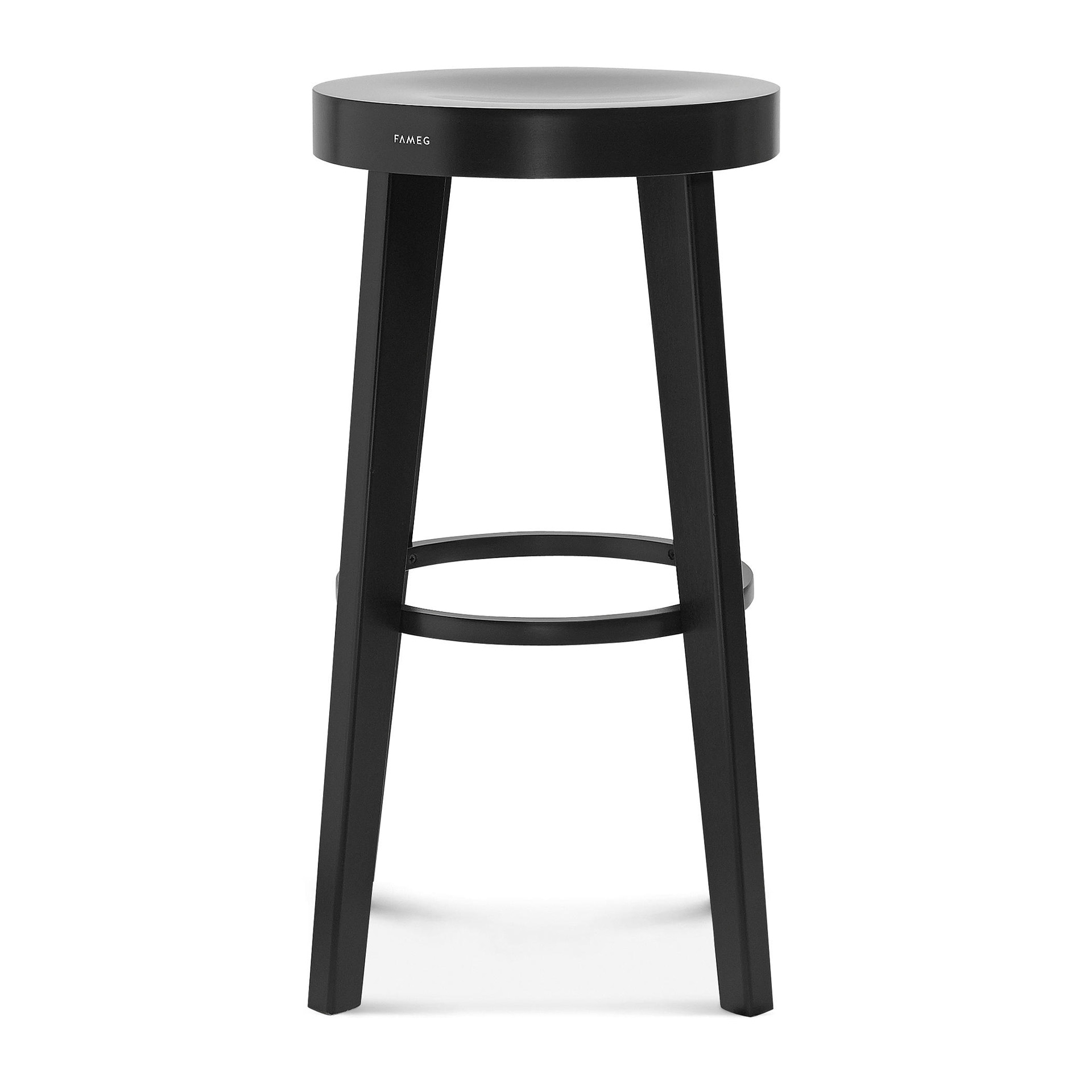 Wooden stool with solid or upholstered round seat C-3019