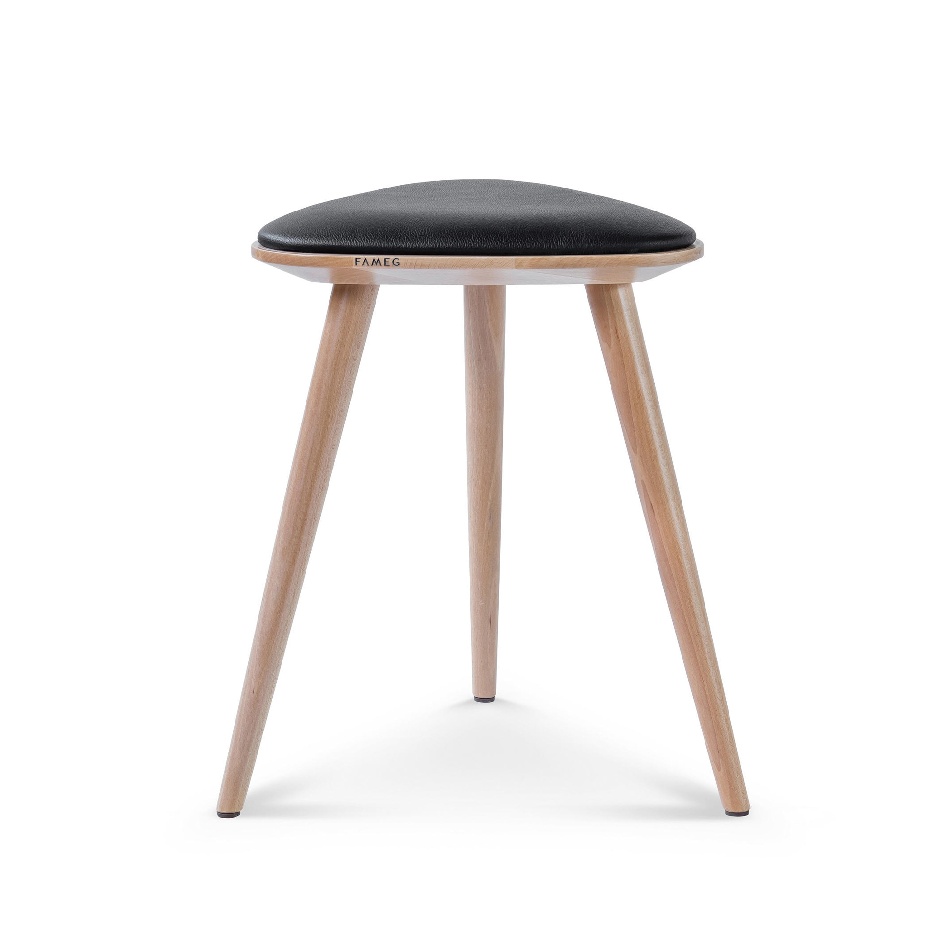 Three legged wooden low stool