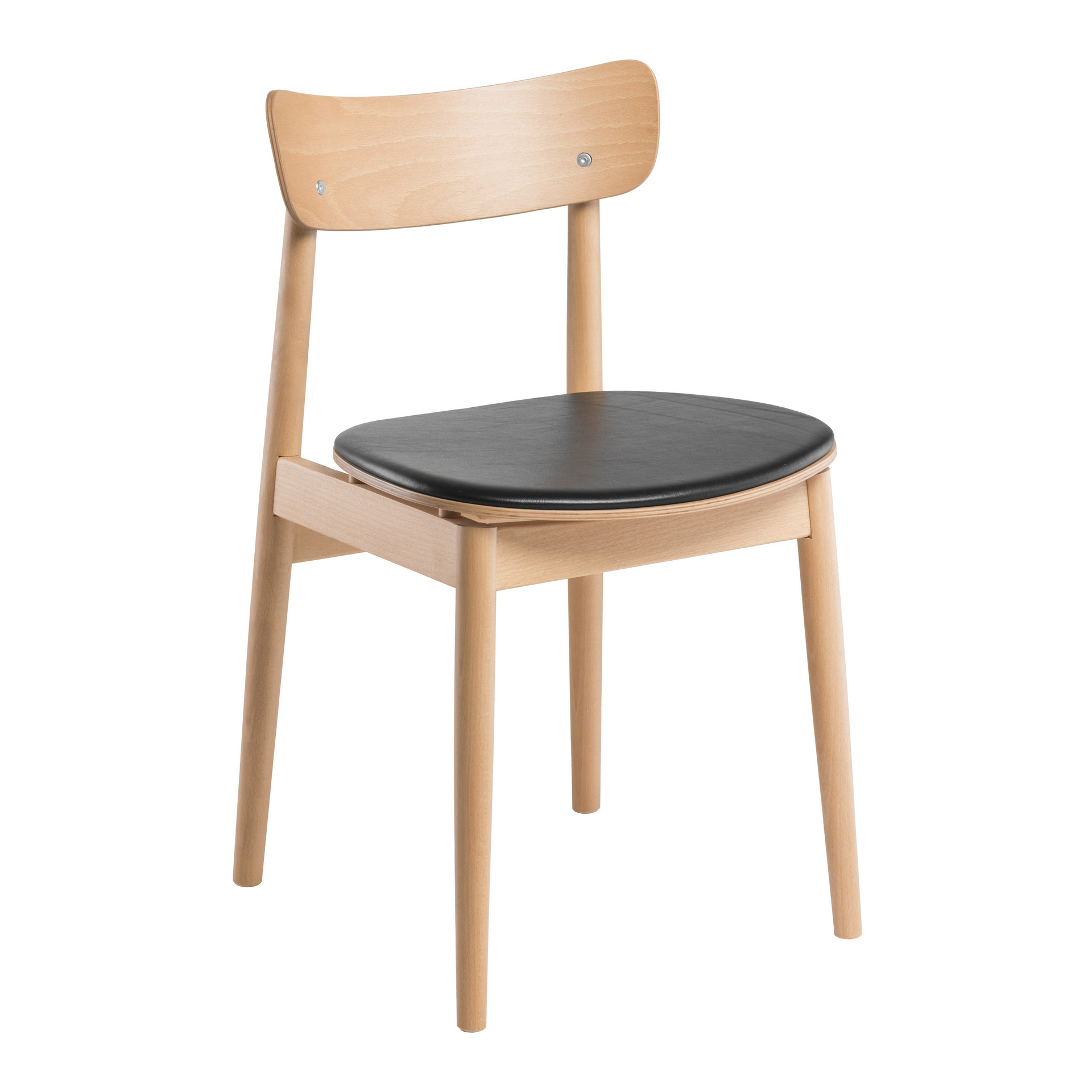 Silla con asiento macizo o acolchado