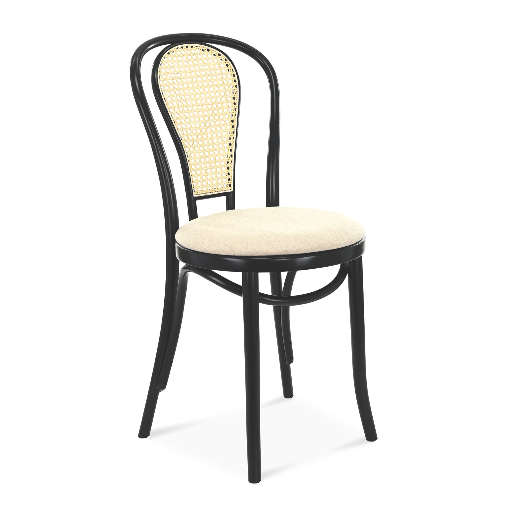 Bentwood chair with straw backrest