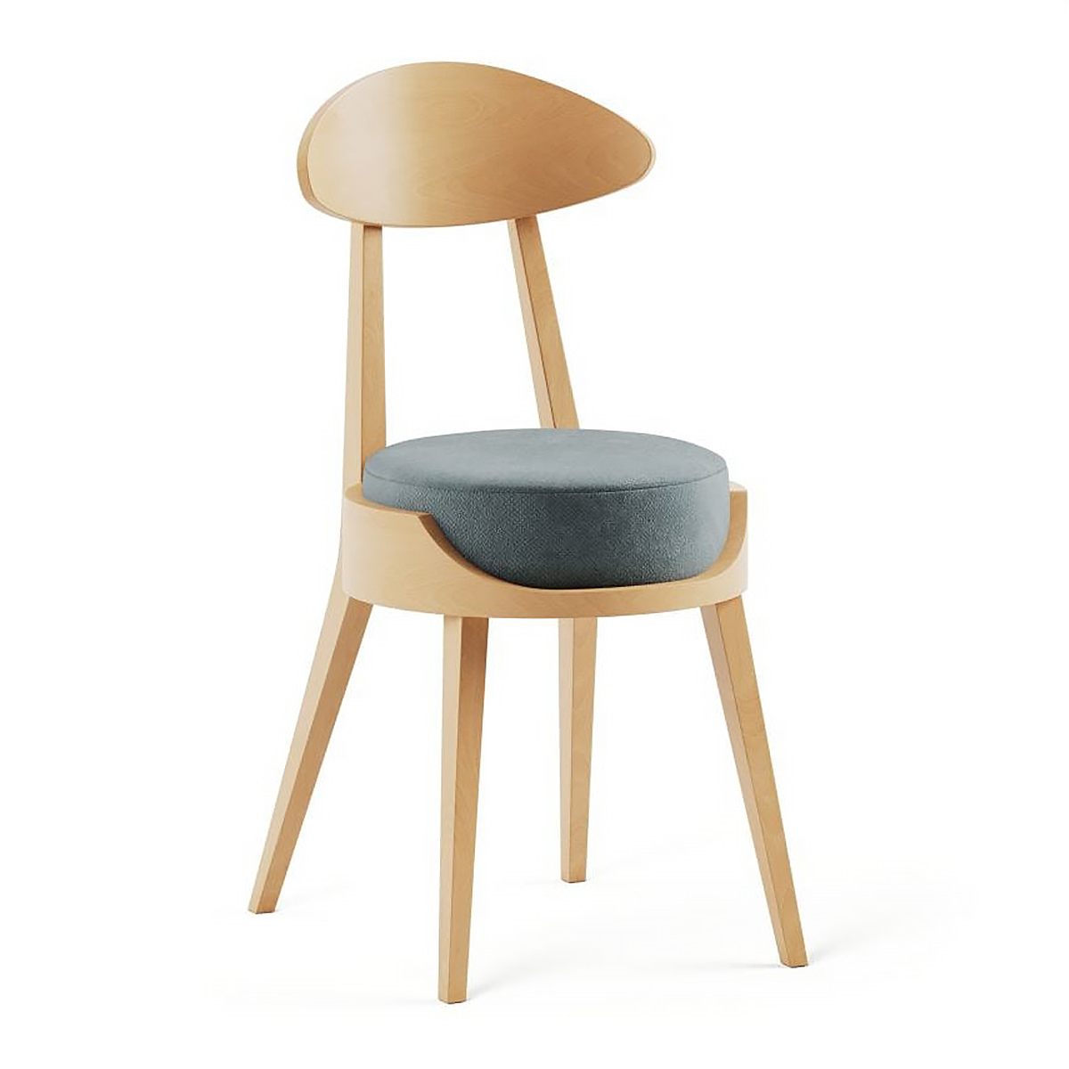 Wooden chair with upholstered seat A-3072
