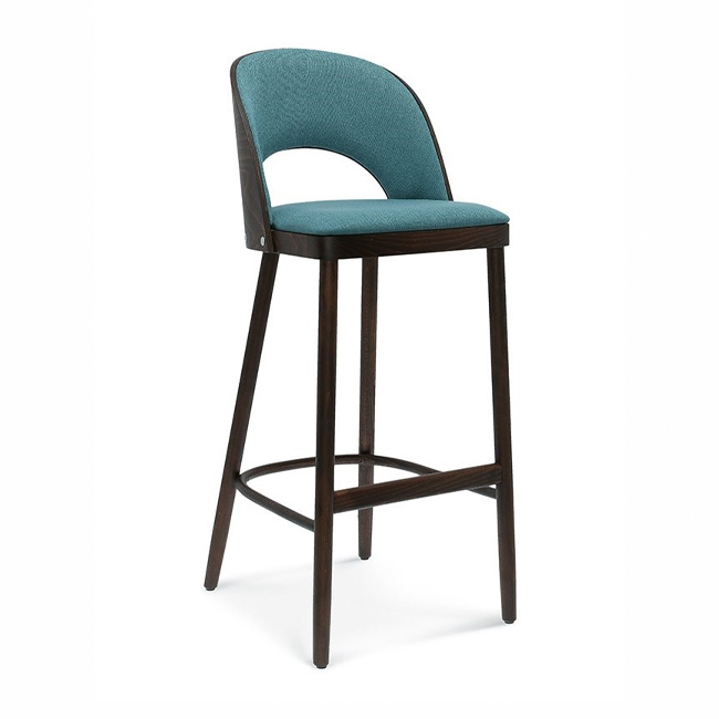 Upholstered wooden bar stool H-3044