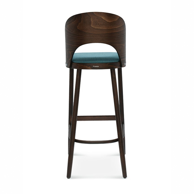 Upholstered wooden bar stool H-3044