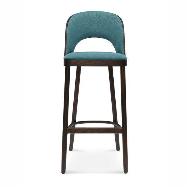 Upholstered wooden bar stool H-3044