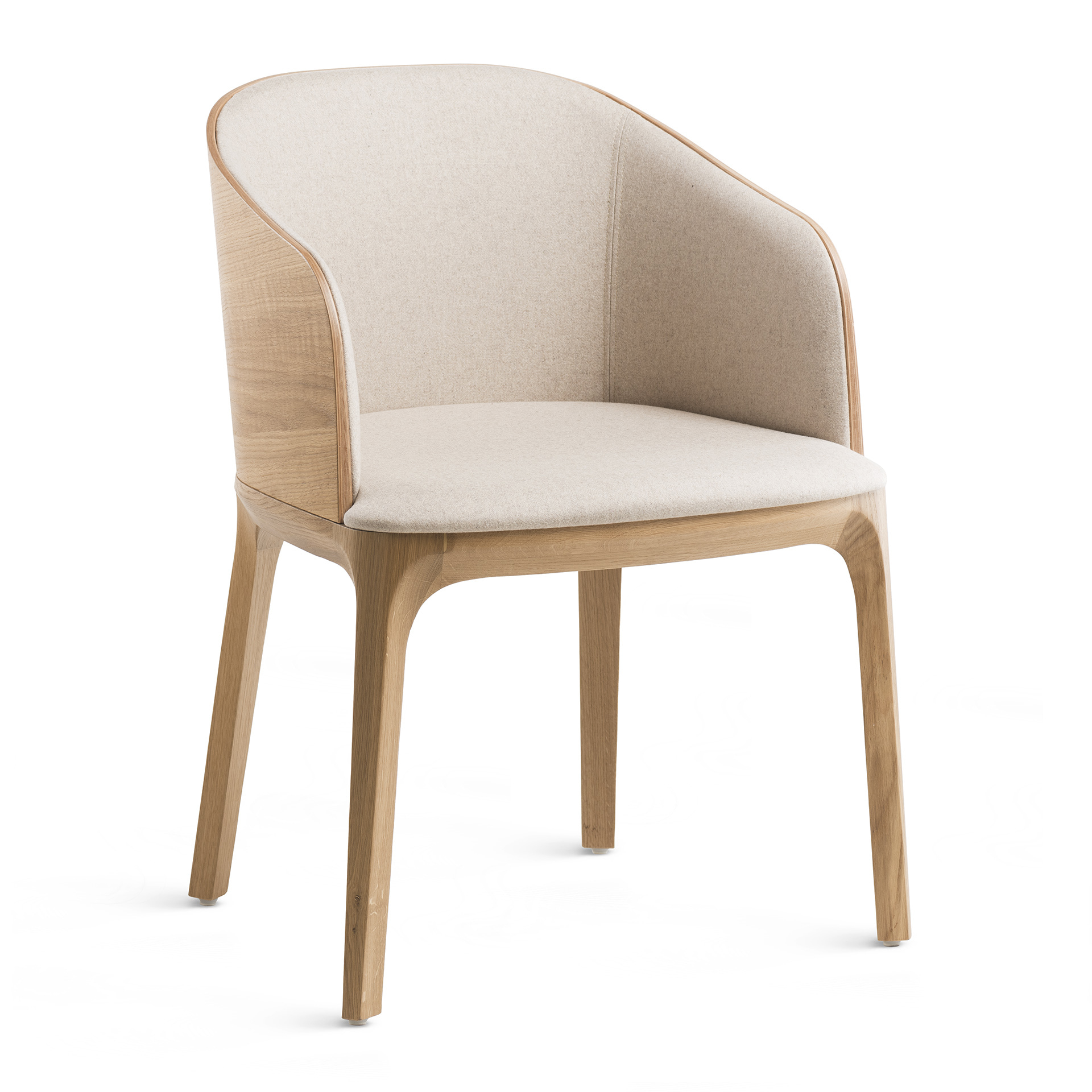 Scandinavian upholstered wooden armchair B-3054