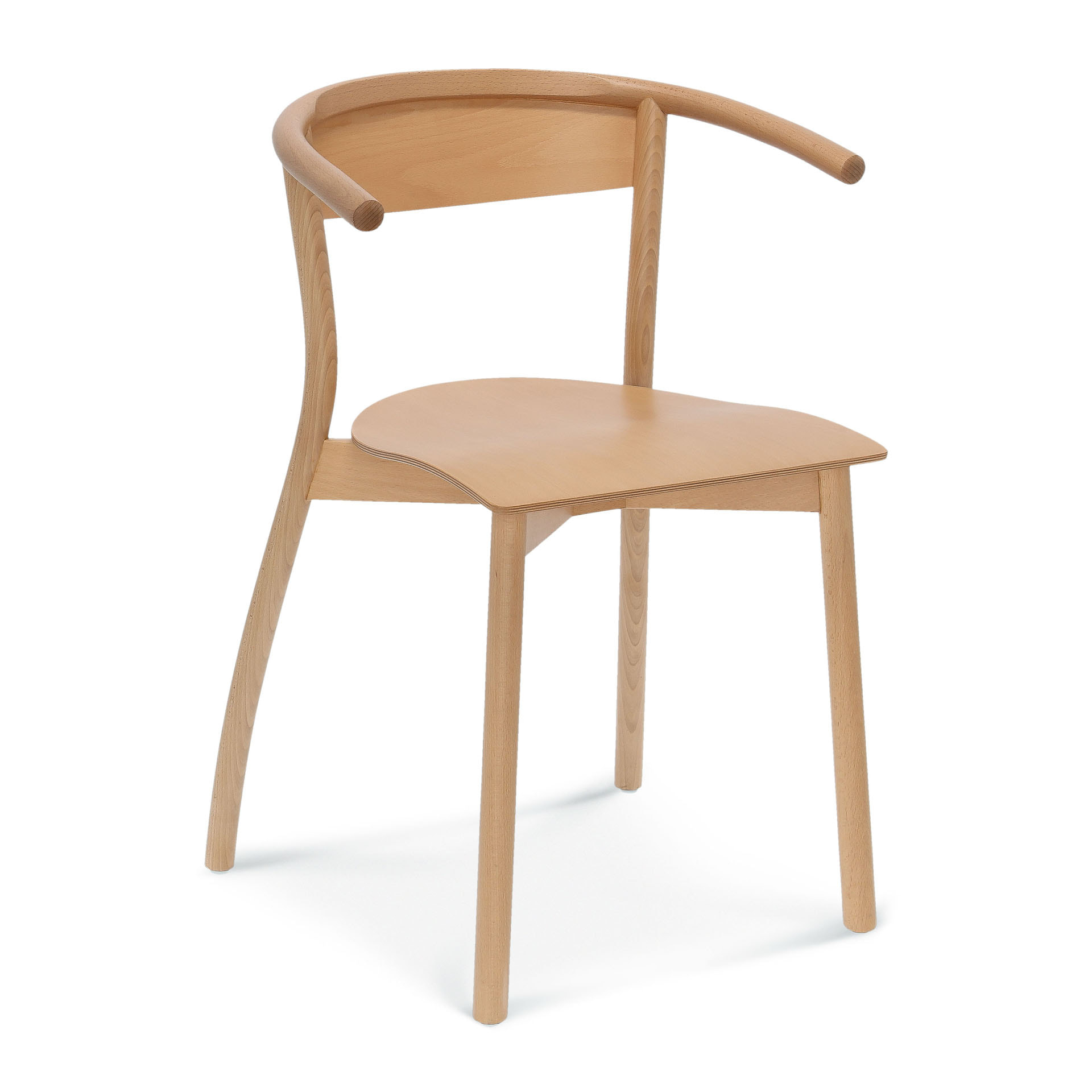 Stackable wooden chair with armrests B-3051