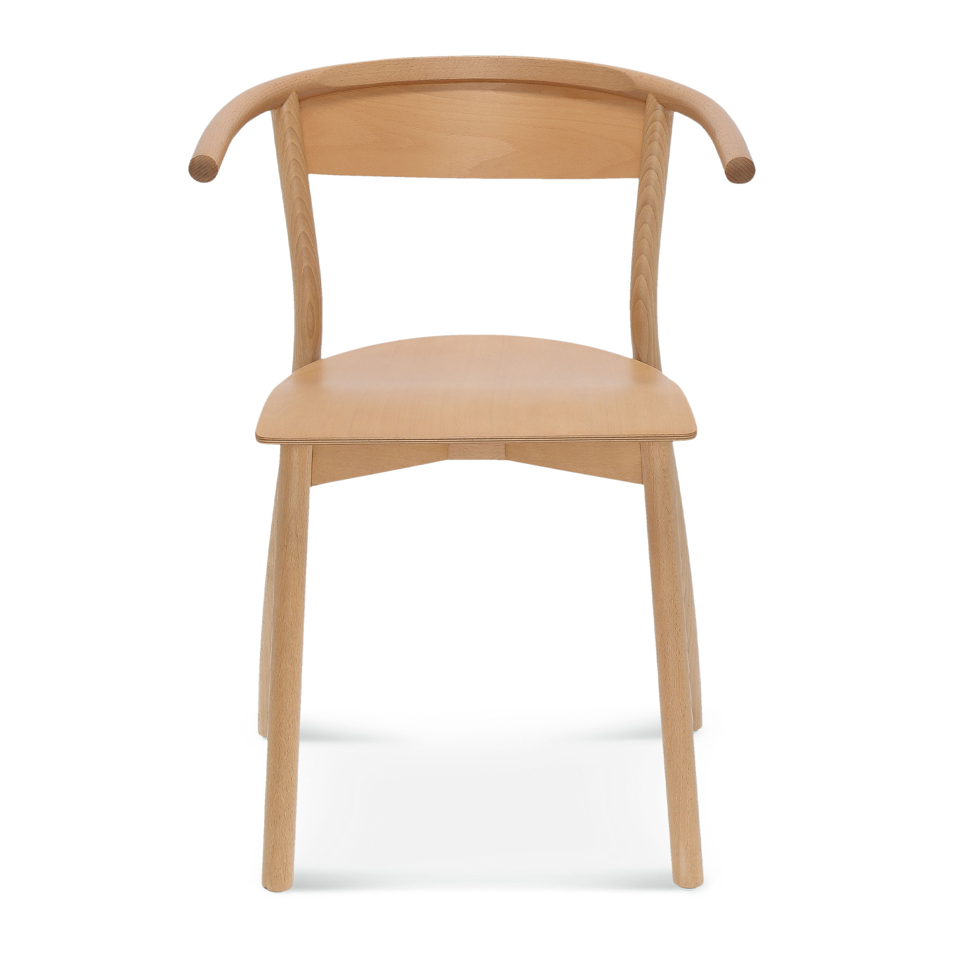 Stackable wooden chair with armrests B-3051