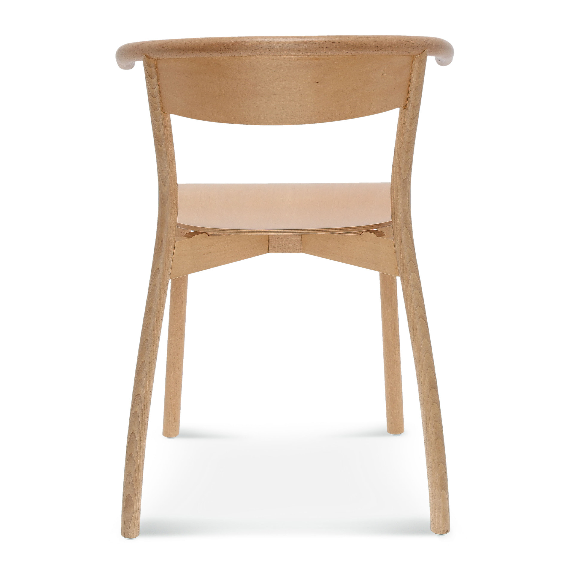 Stackable wooden chair with armrests B-3051