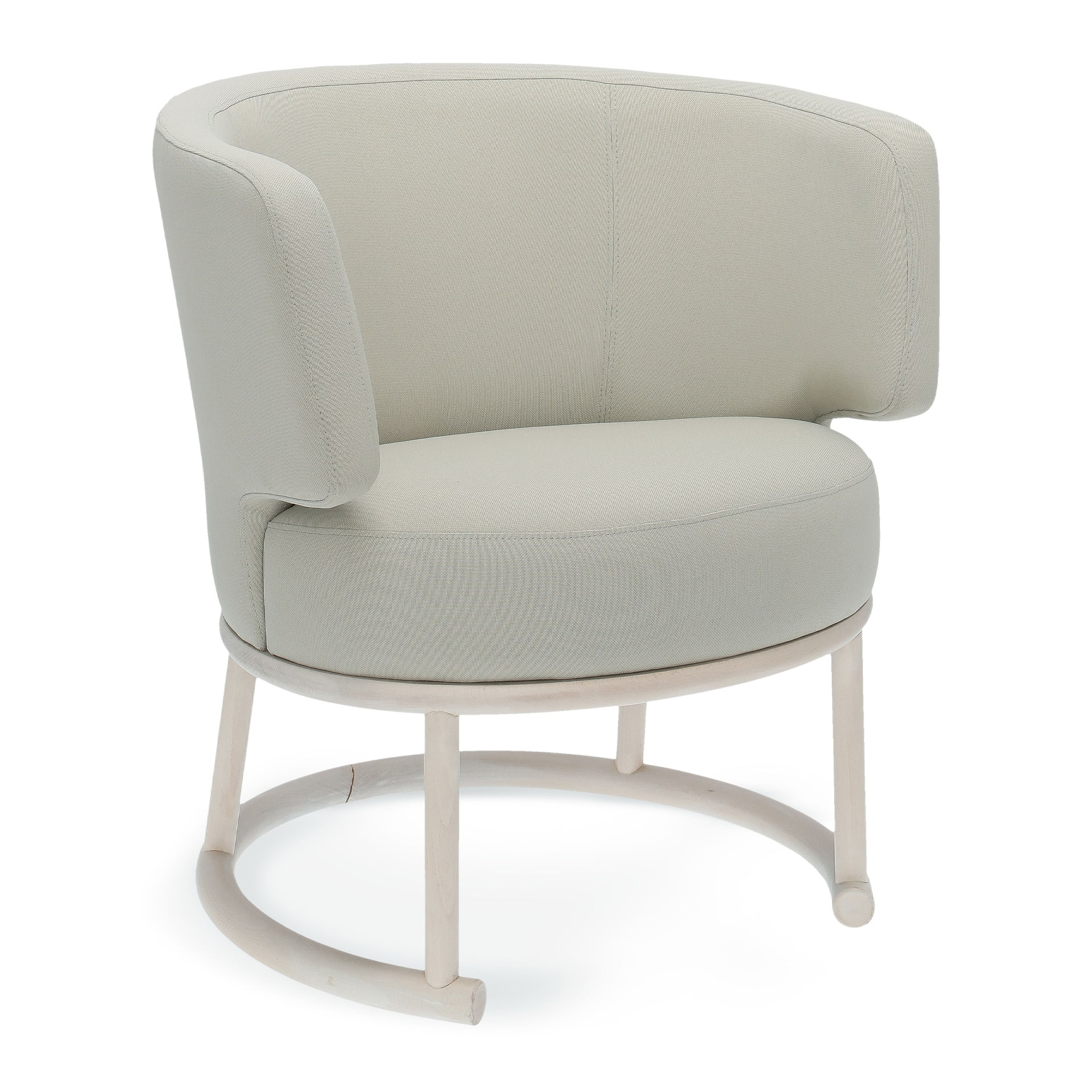 Fully upholstered round wooden armchair B-3059