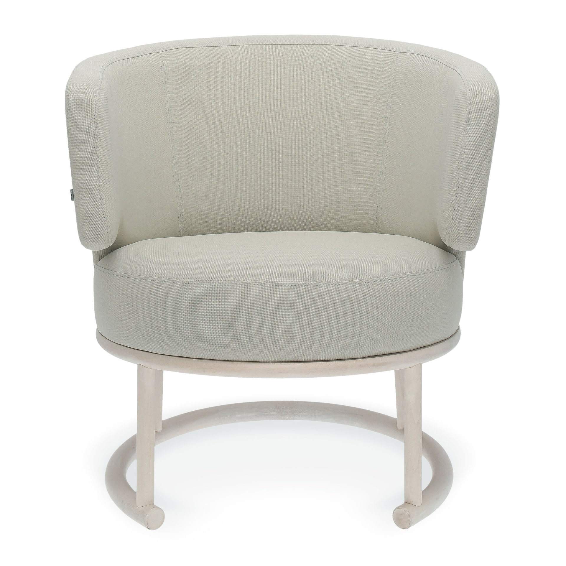 Fully upholstered round wooden armchair B-3059