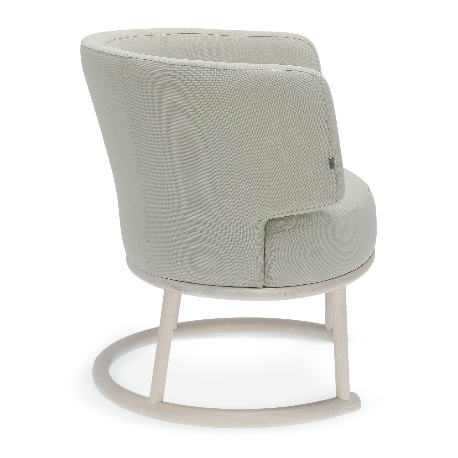 Fully upholstered round wooden armchair B-3059