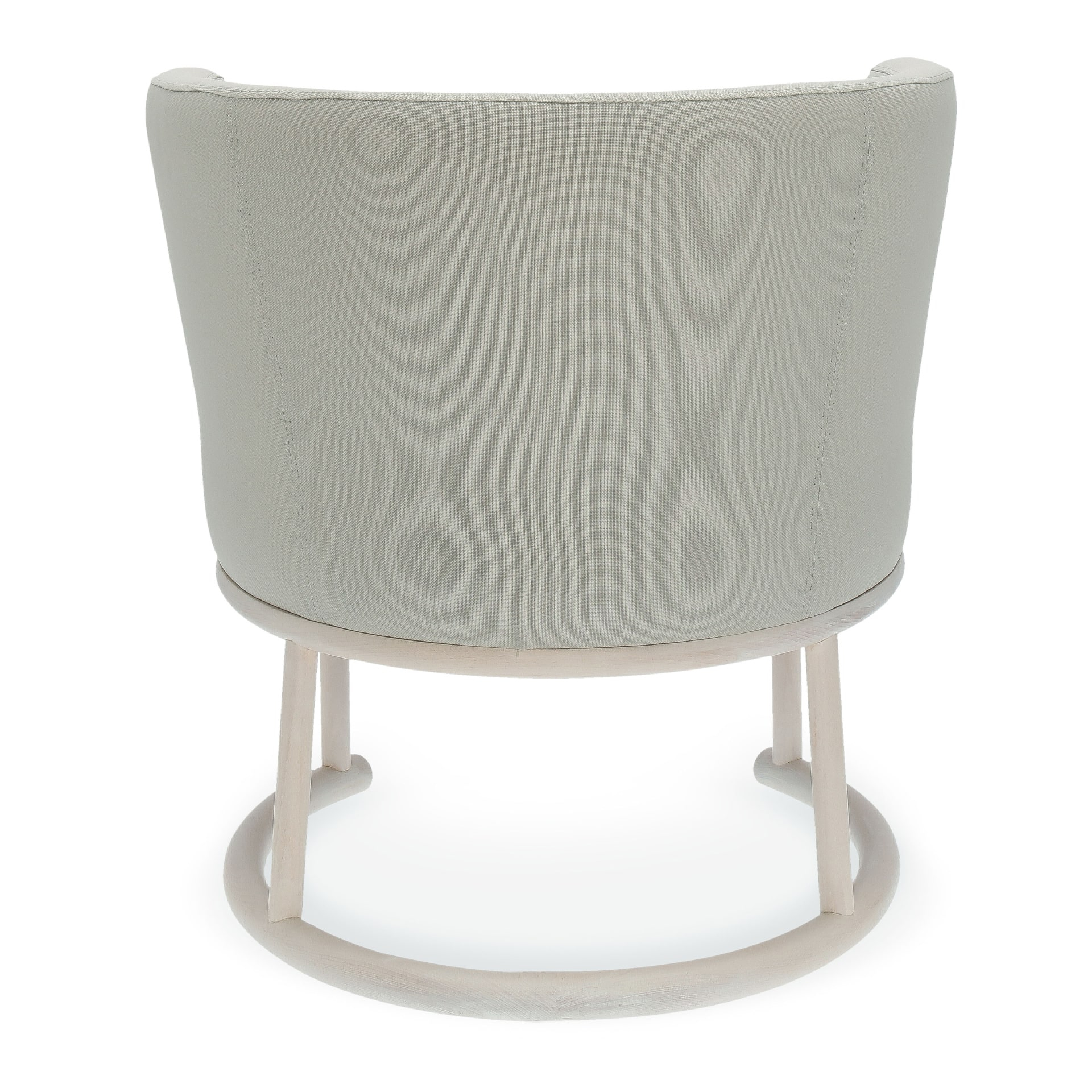 Fully upholstered round wooden armchair B-3059