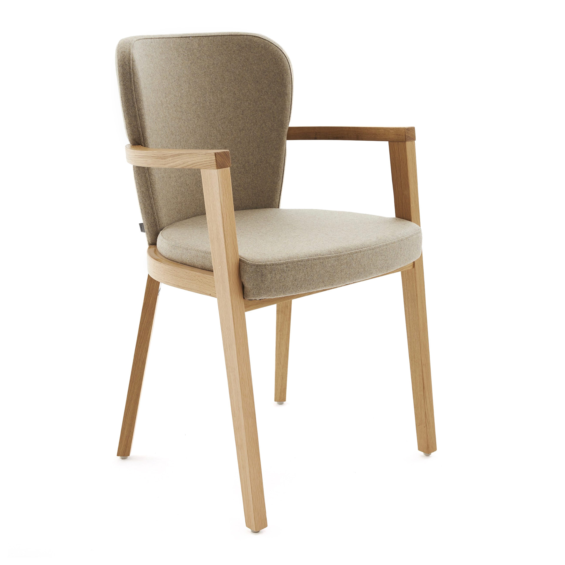 Upholstered wooden chair with armrests B-3034