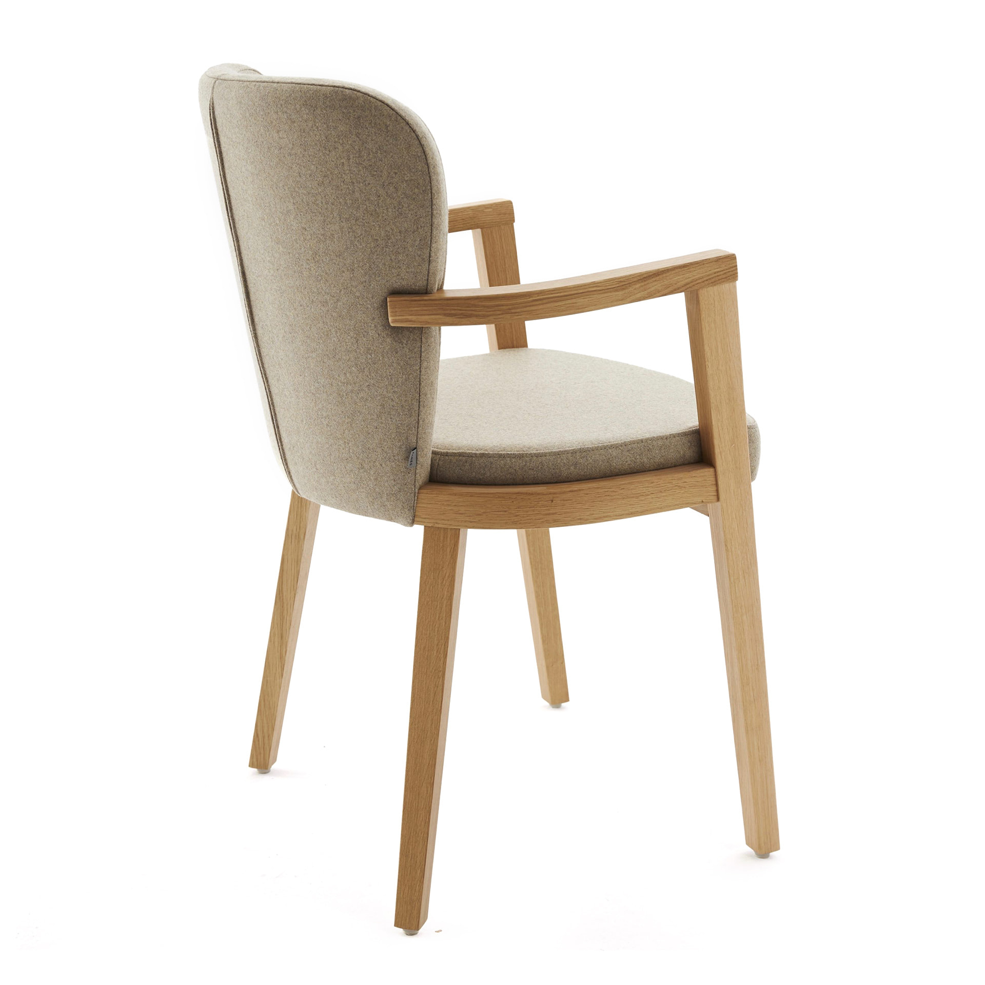 Upholstered wooden chair with armrests B-3034