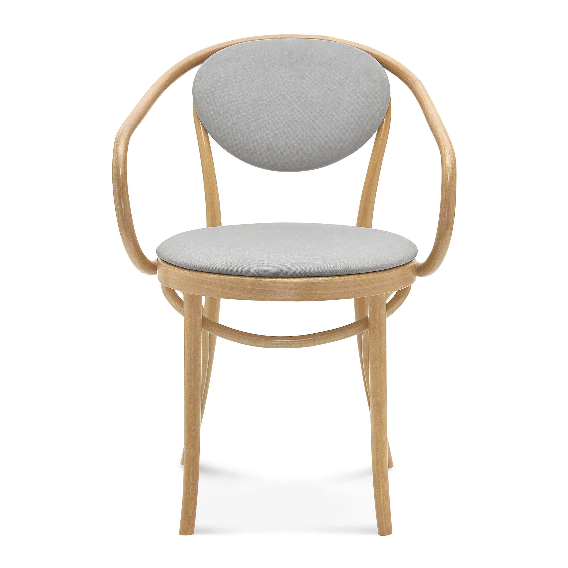 Bentwood upholstered wooden armchair