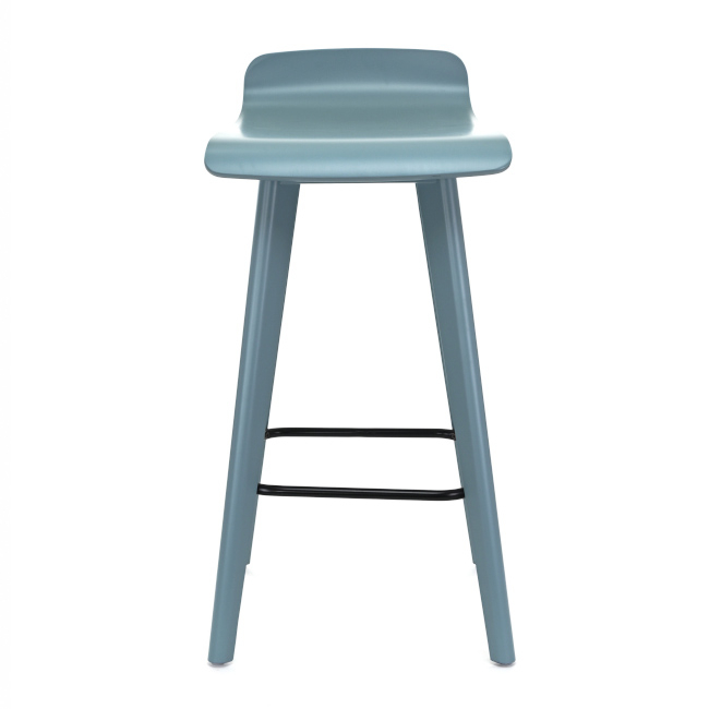 Taburete de bar de madera maciza con respaldo bajo H-3066