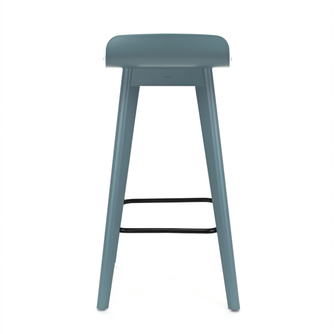 Taburete de bar de madera maciza con respaldo bajo H-3066
