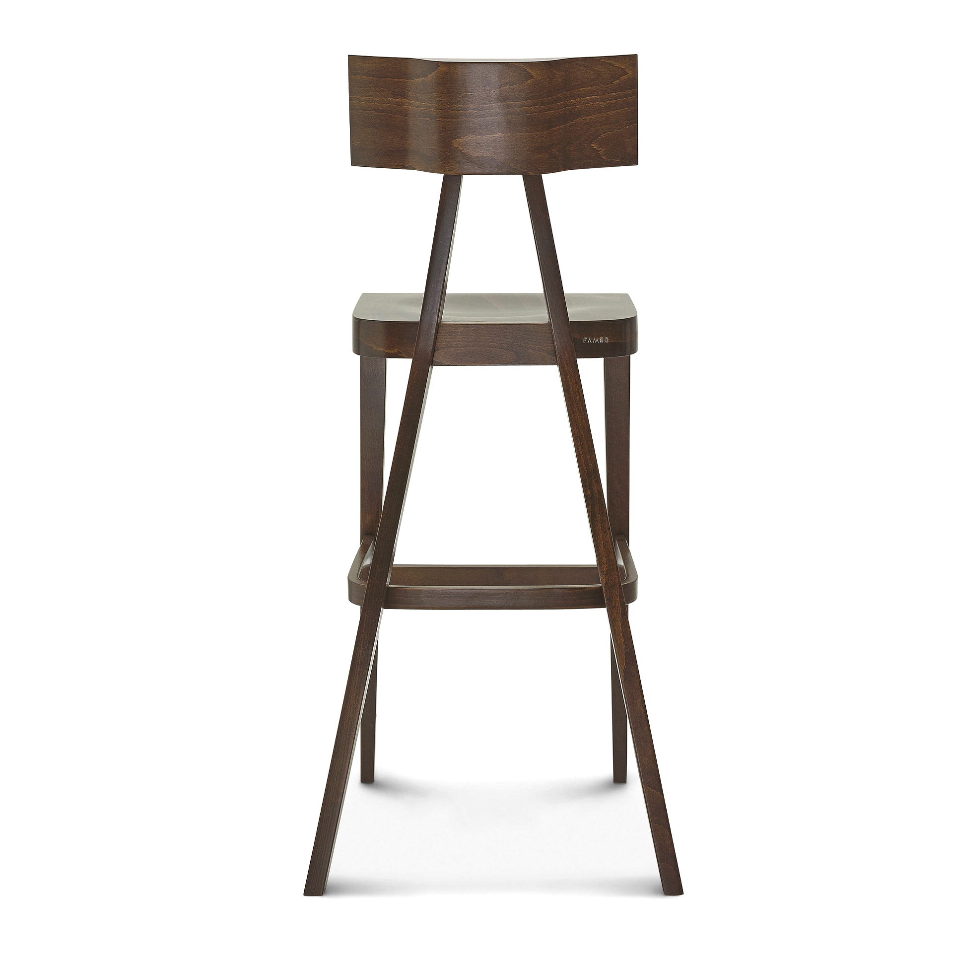 Taburete de bar de madera con asiento macizo o acolchado H-3046