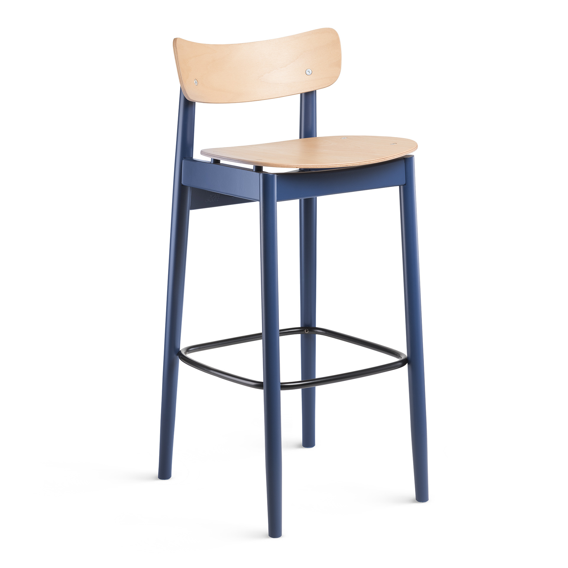 Taburete de bar de madera con asiento macizo o acolchado Nopp
