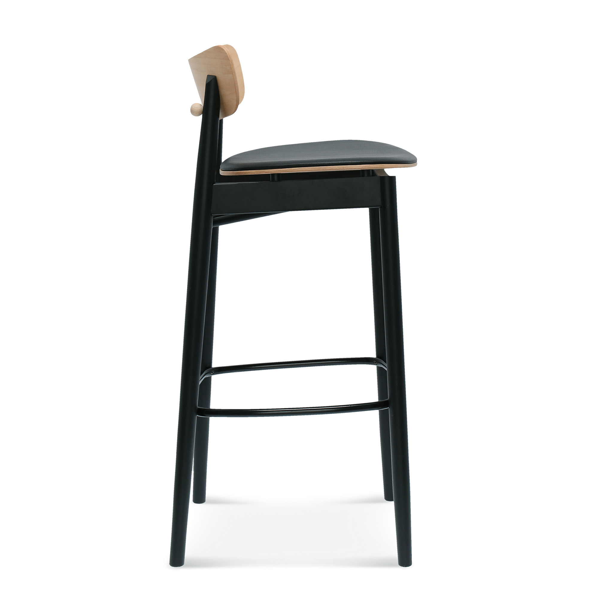 Taburete de bar de madera con asiento macizo o acolchado Nopp