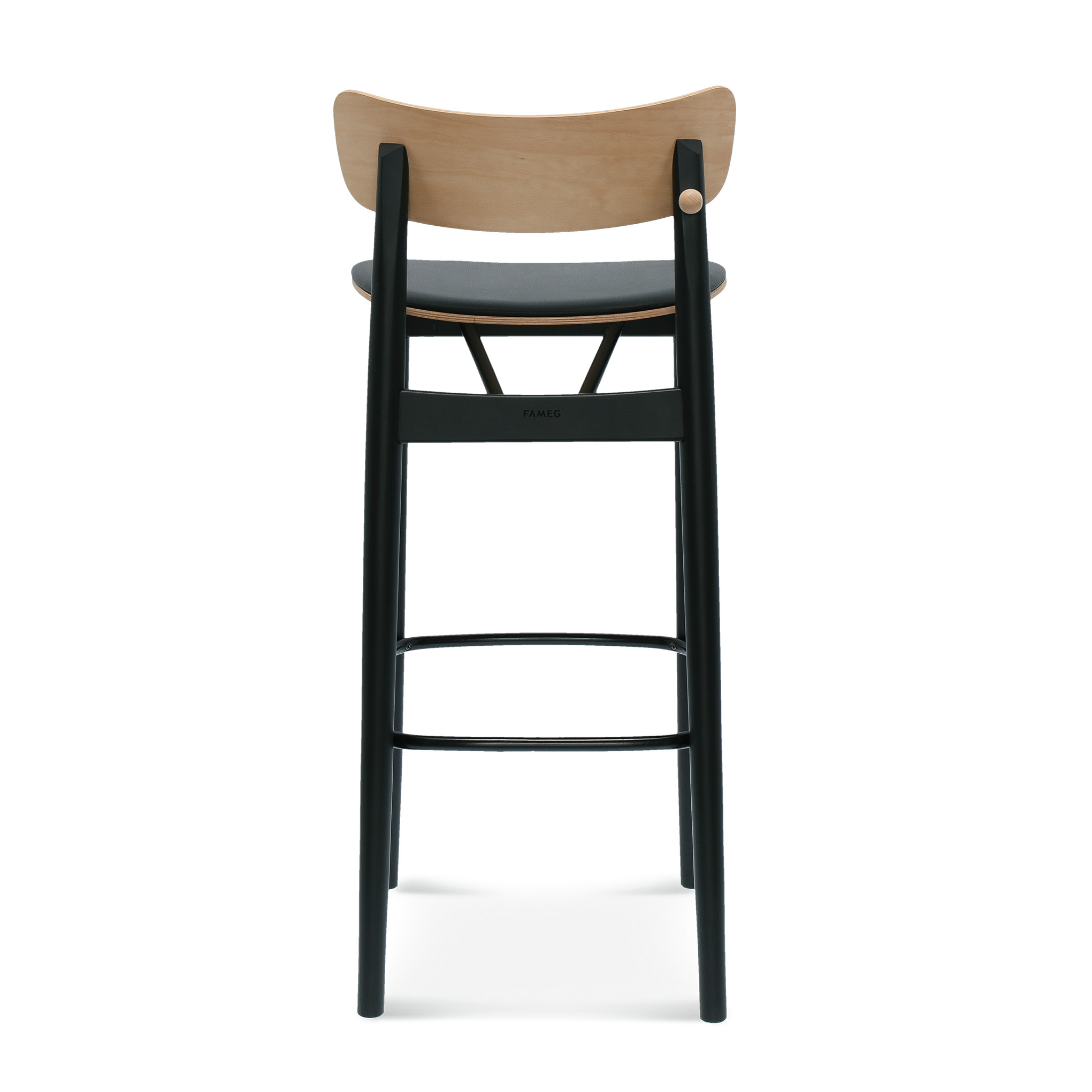 Taburete de bar de madera con asiento macizo o acolchado Nopp