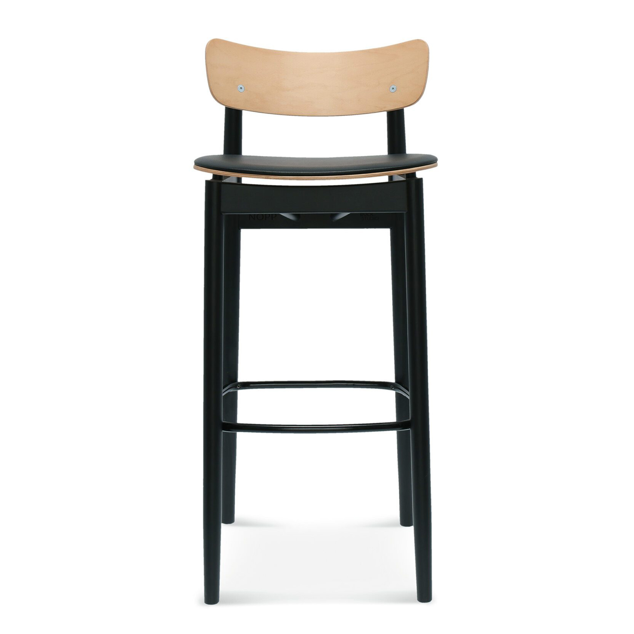 Taburete de bar de madera con asiento macizo o acolchado Nopp