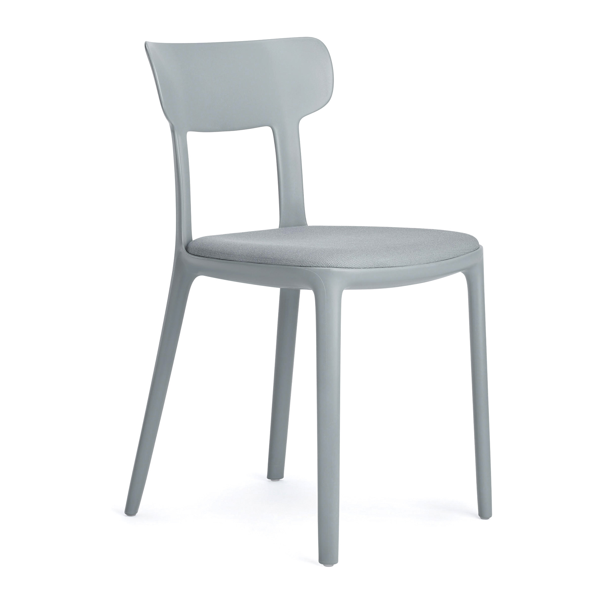Patio polypropylene chair with padded seat