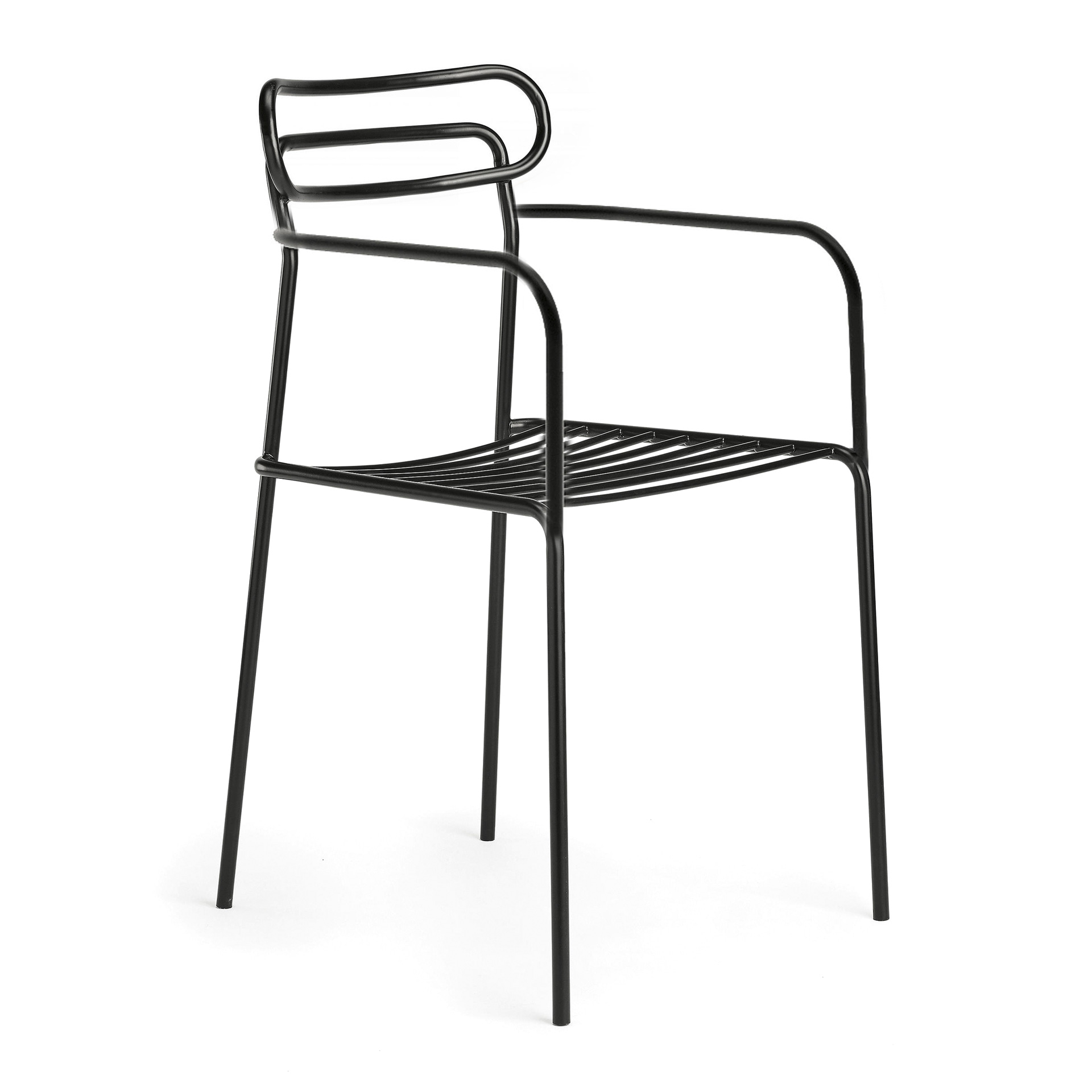 Stackable steel garden chair with armrests B-Uti S