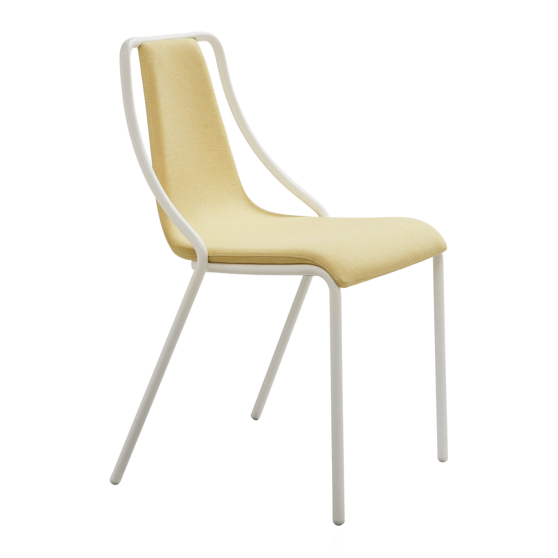 Stackable steel chair with shell in fabric or leather A-Ola SM TS