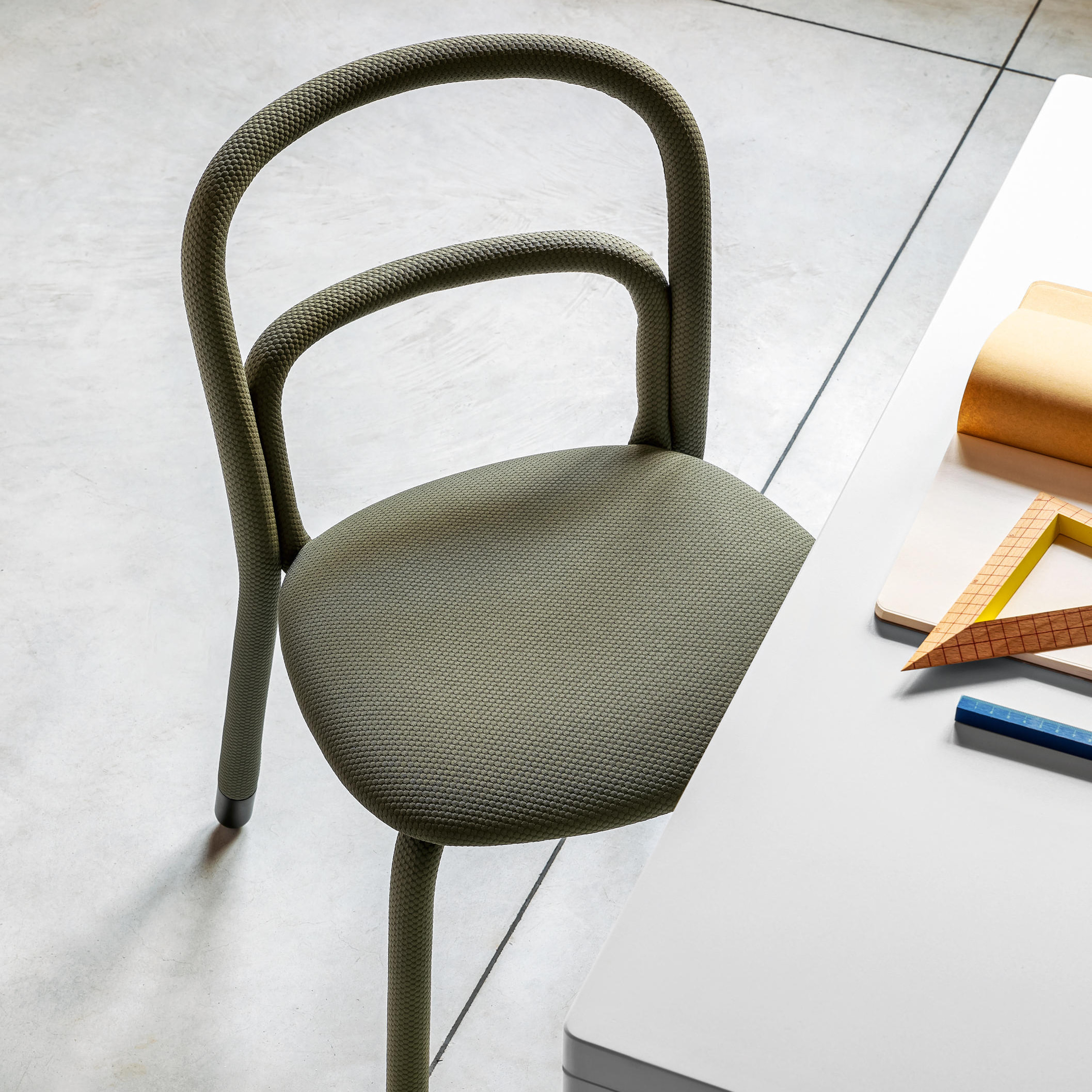 Steel chair сompletely upholstered in fabric A-Pippi SR TS
