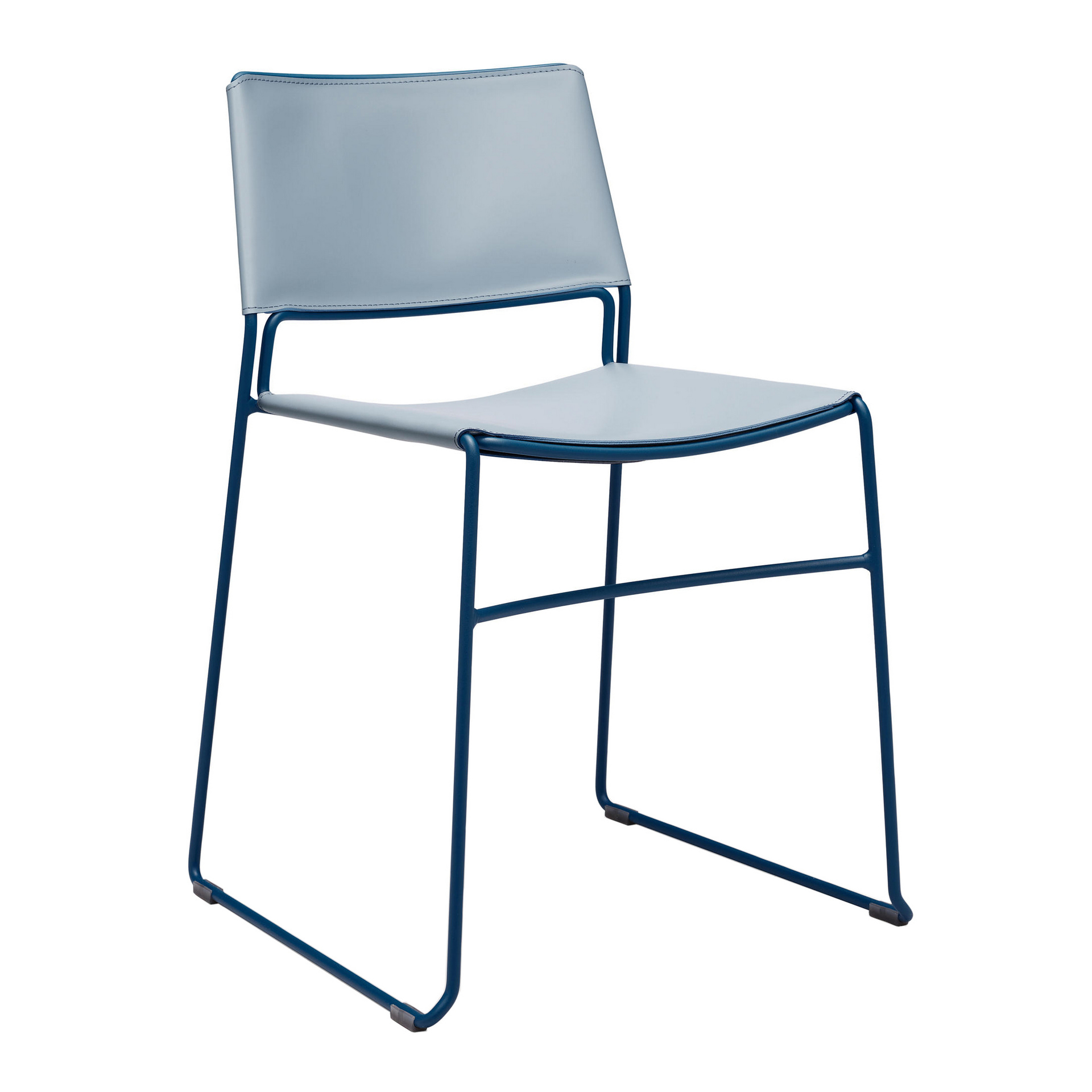 Chair with metal skid base