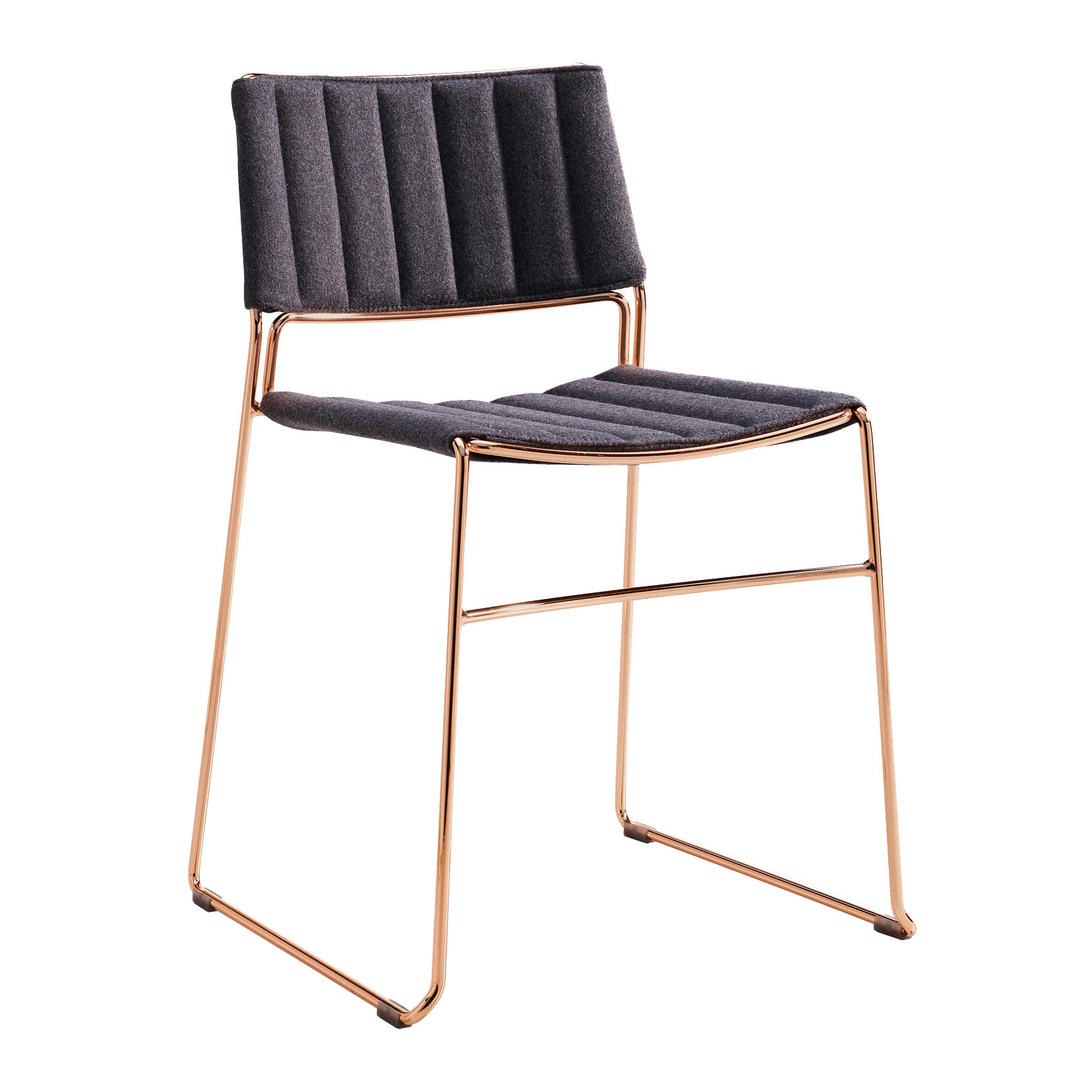 Chair with metal skid base