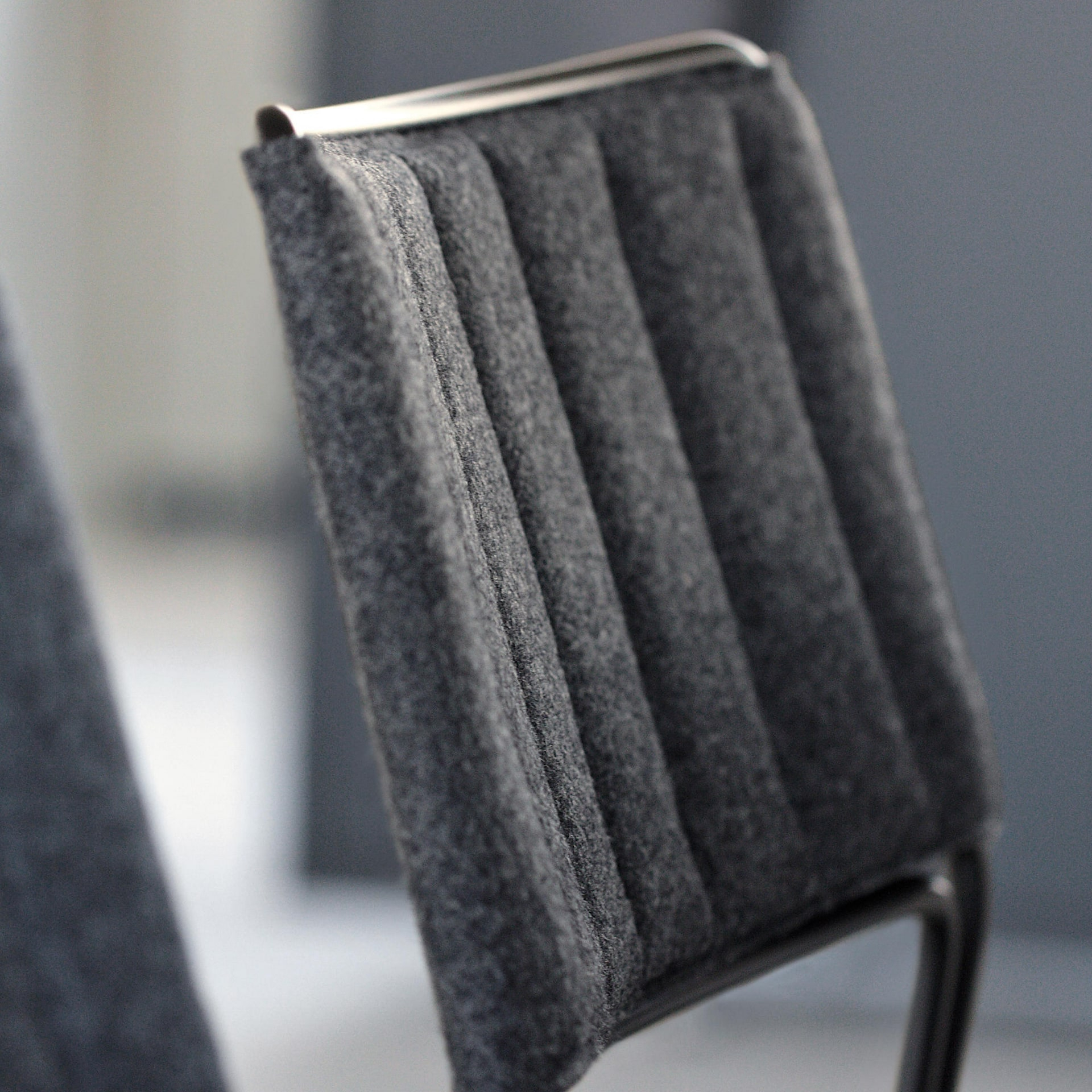 Stackable steel chair with seat and back in fabric or leather A-Slim SM TS