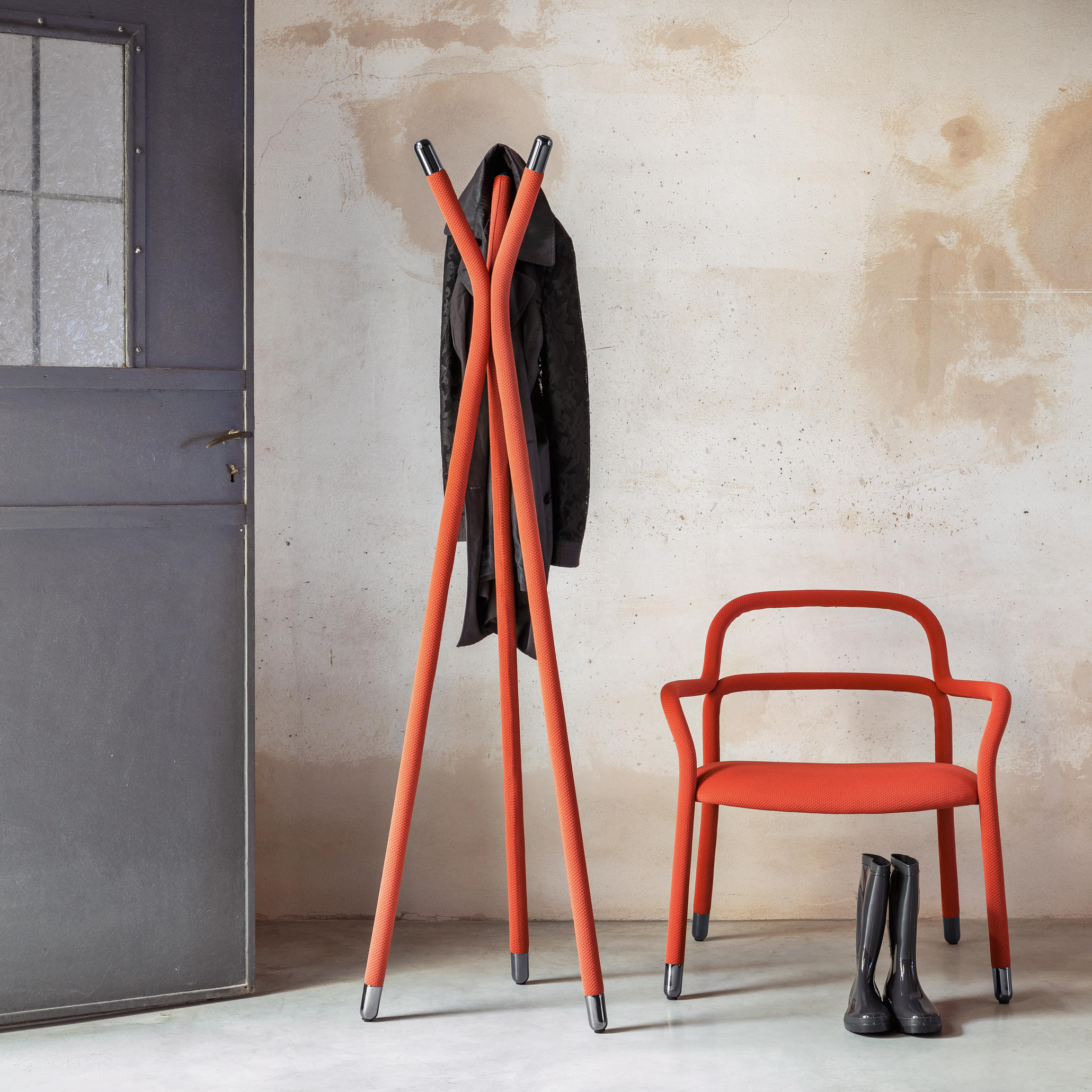 Steel chair сompletely upholstered in fabric B-Pippi PR TS