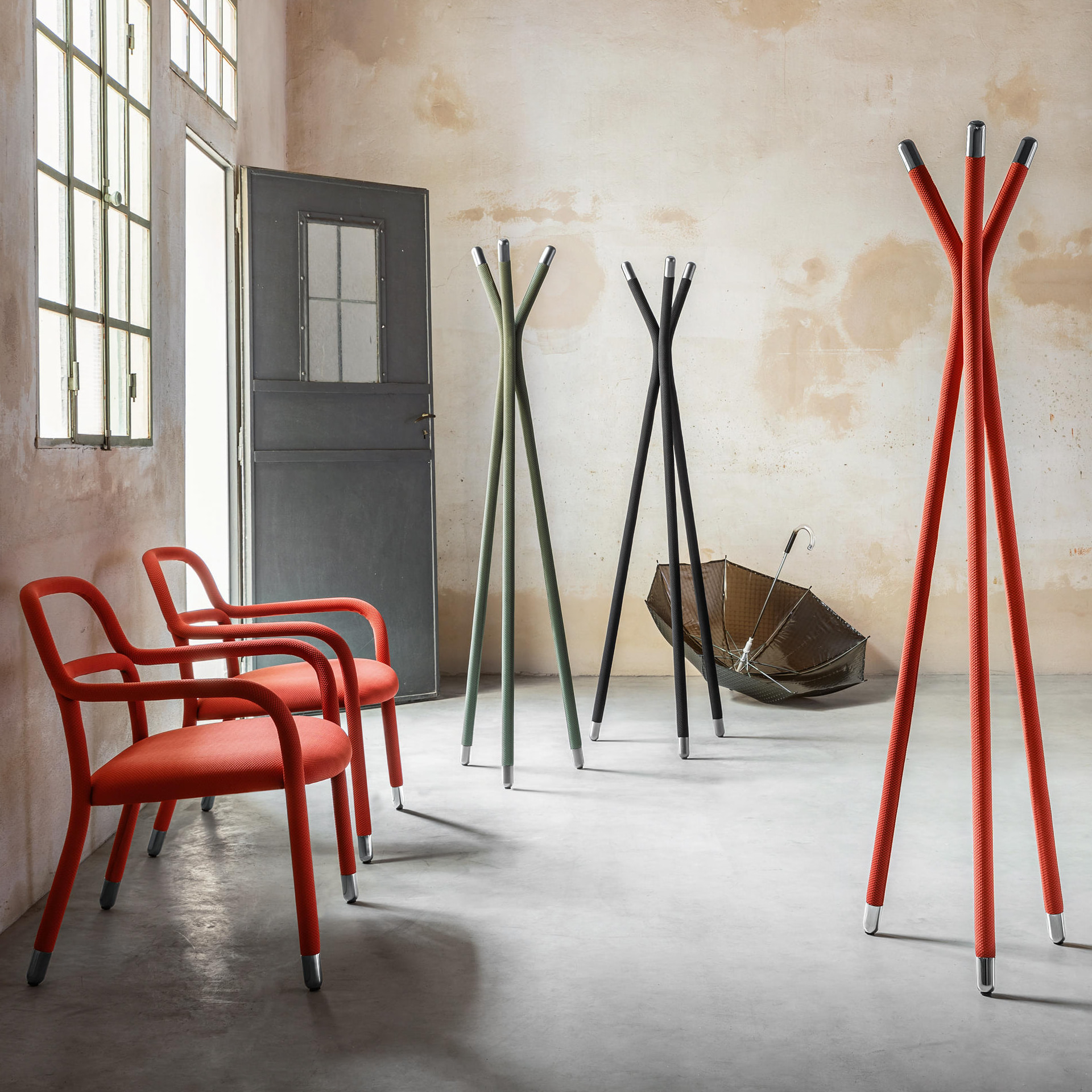 Steel chair сompletely upholstered in fabric B-Pippi PR TS