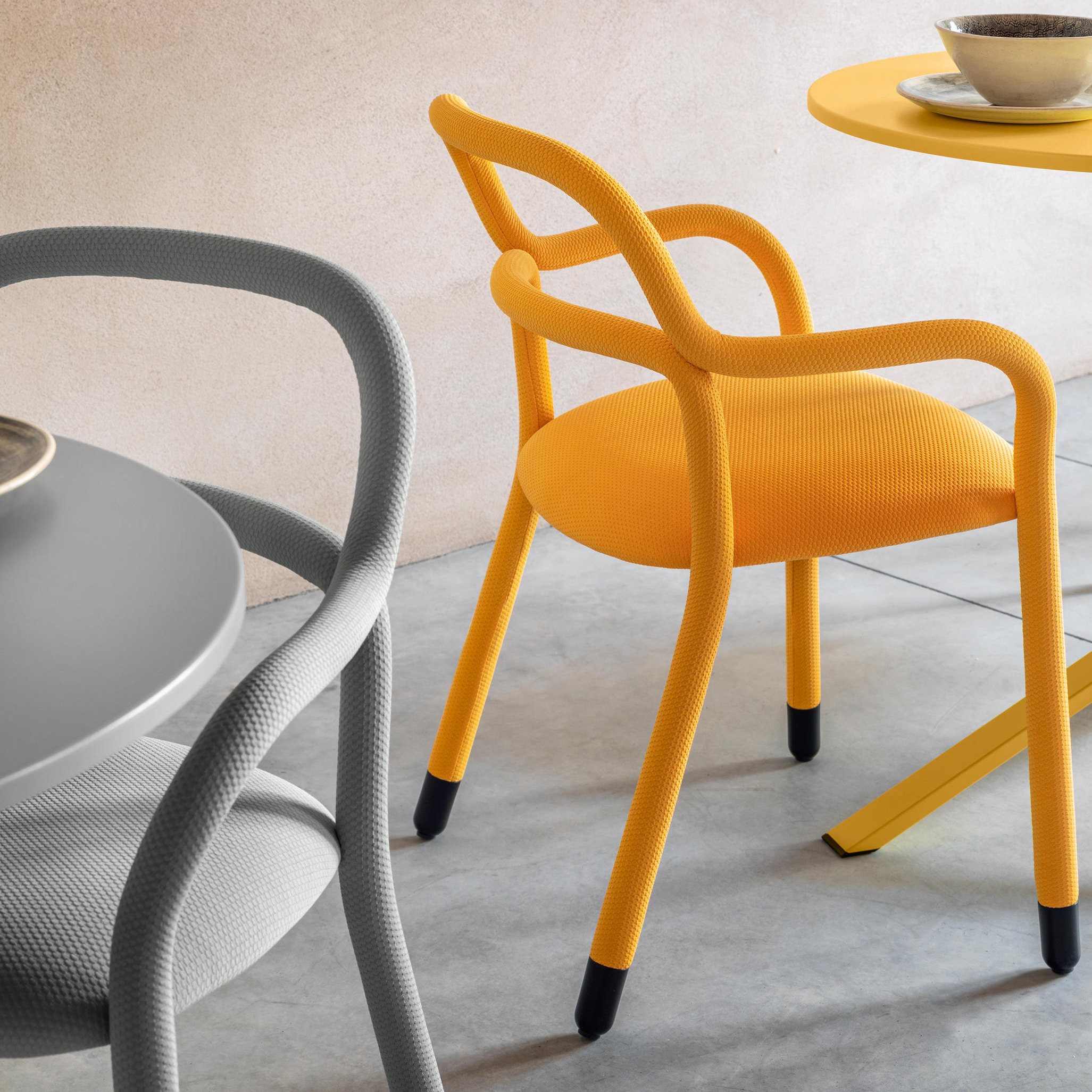 Steel chair сompletely upholstered in fabric B-Pippi PR TS